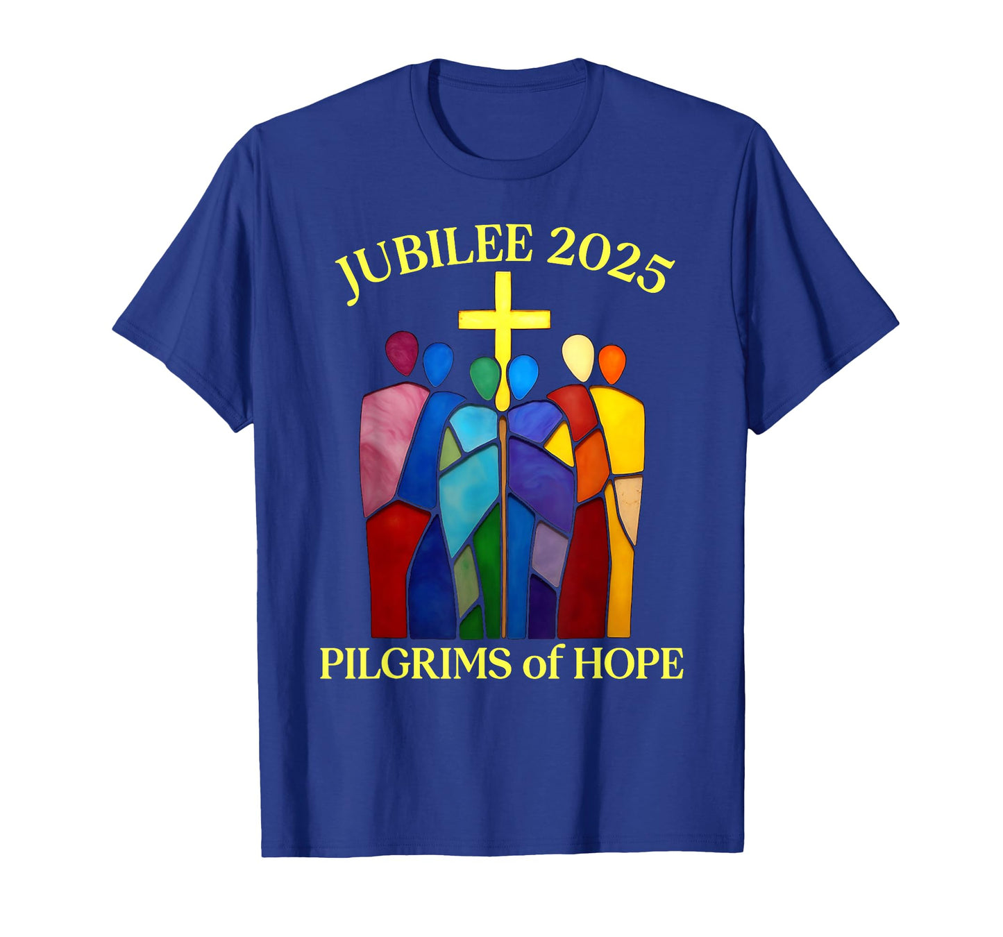 Catholic Jubilee 2025 Stained Glass Pilgrims Of Hope T-Shirt