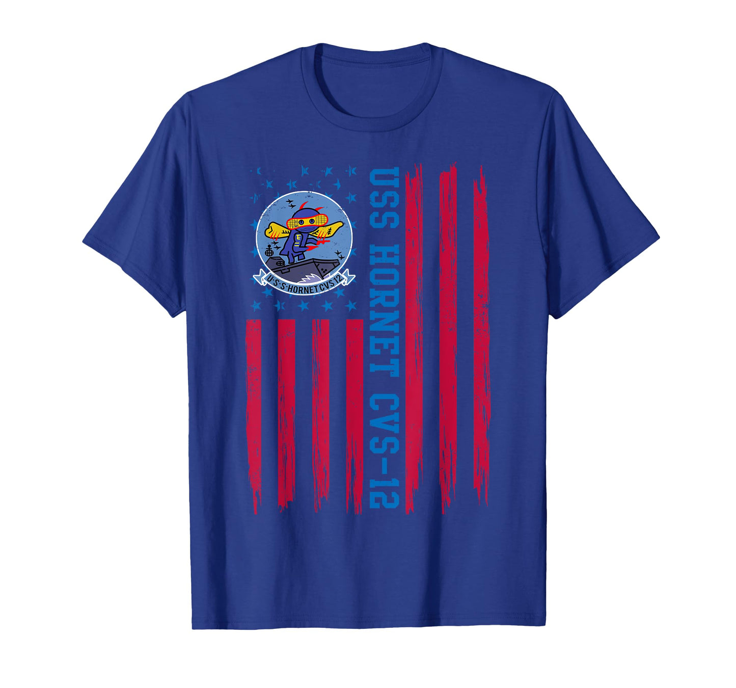 USS Hornet CVS-12 American Flag Aircraft Carrier Veteran Women Men T-Shirt
