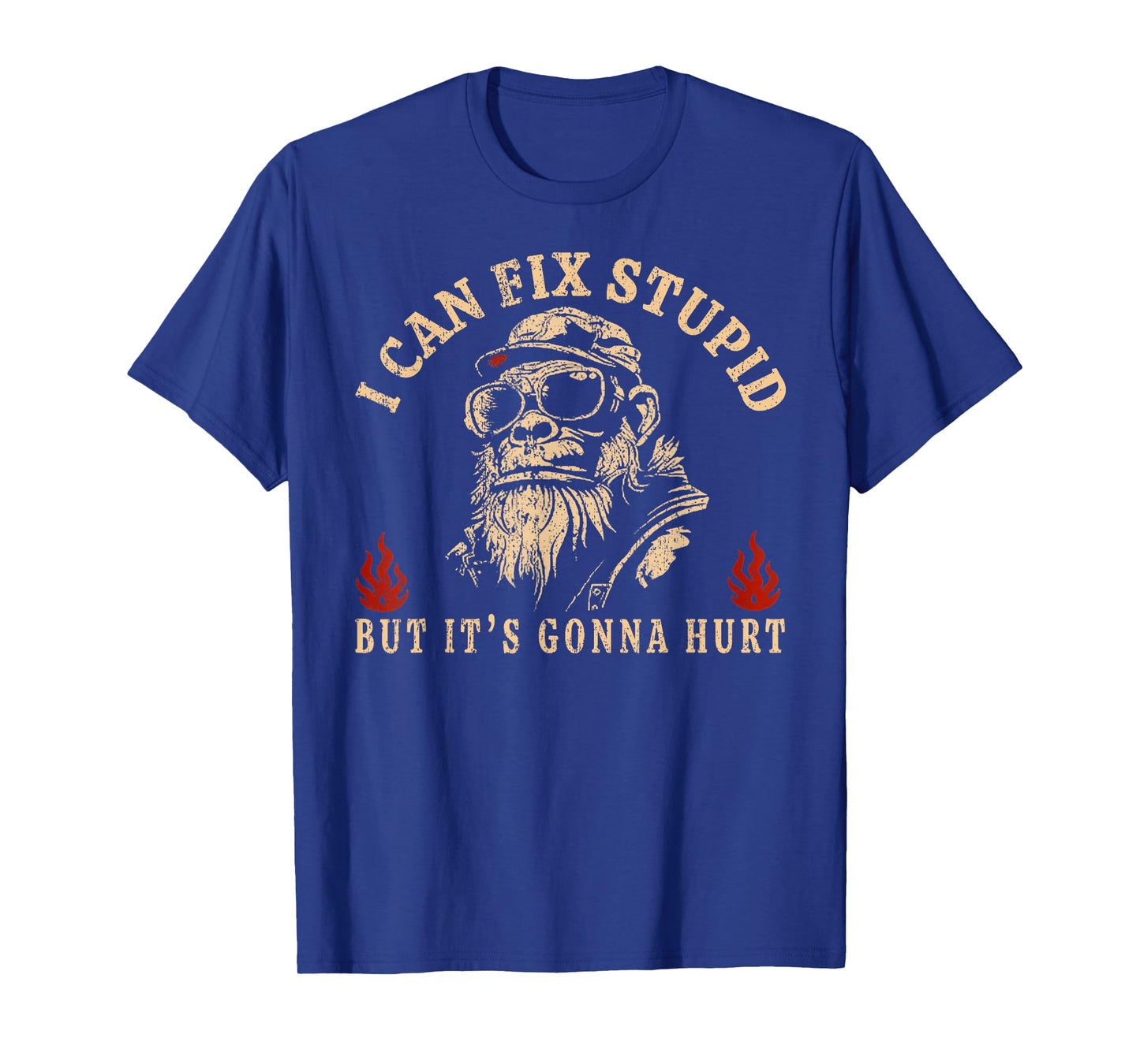 I Can Fix Stupid But It's Gonna Hurt Monkey Vintage Funny T-Shirt