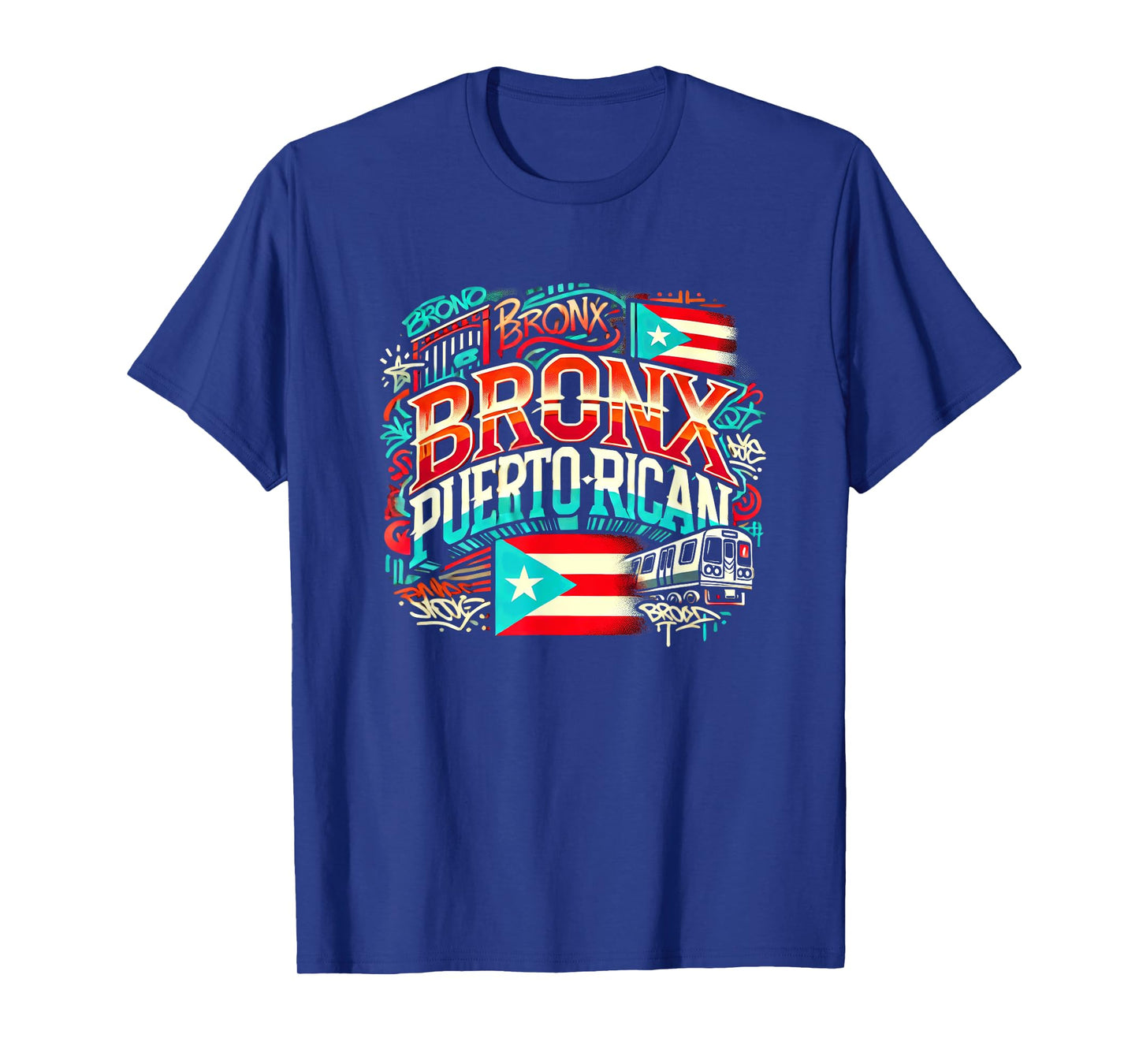 Bronx Puerto Rican Boricua Flag NYC Subway CarGraffiti Fun T-Shirt