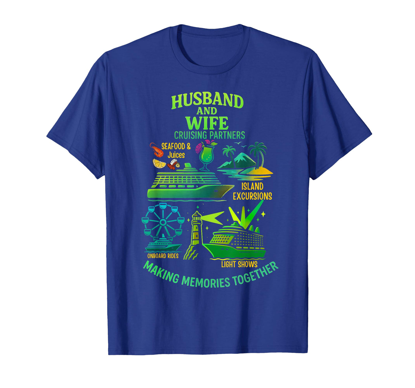 Husband and Wife Matching Cruise Vacation Couple T-Shirt