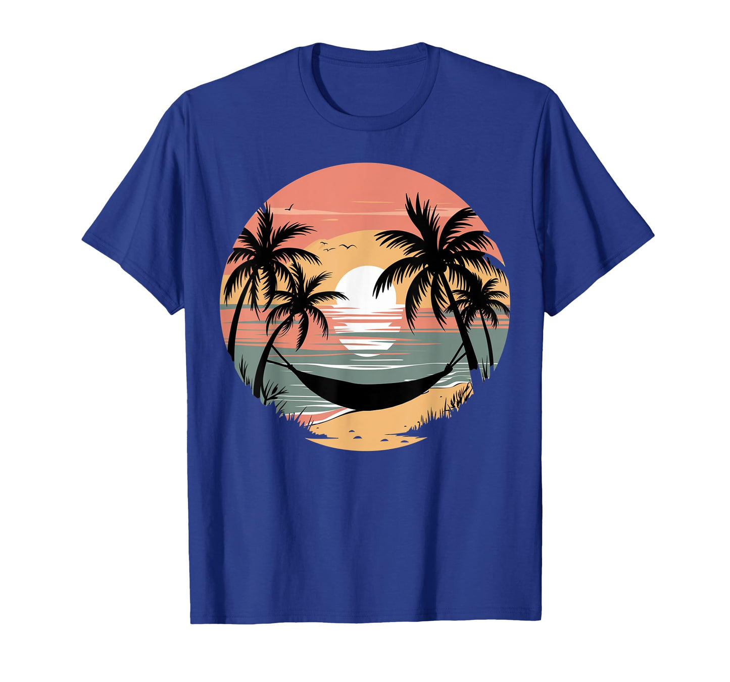 Vacation Smile Tropical Sunset Palm Trees Hammock T-Shirt