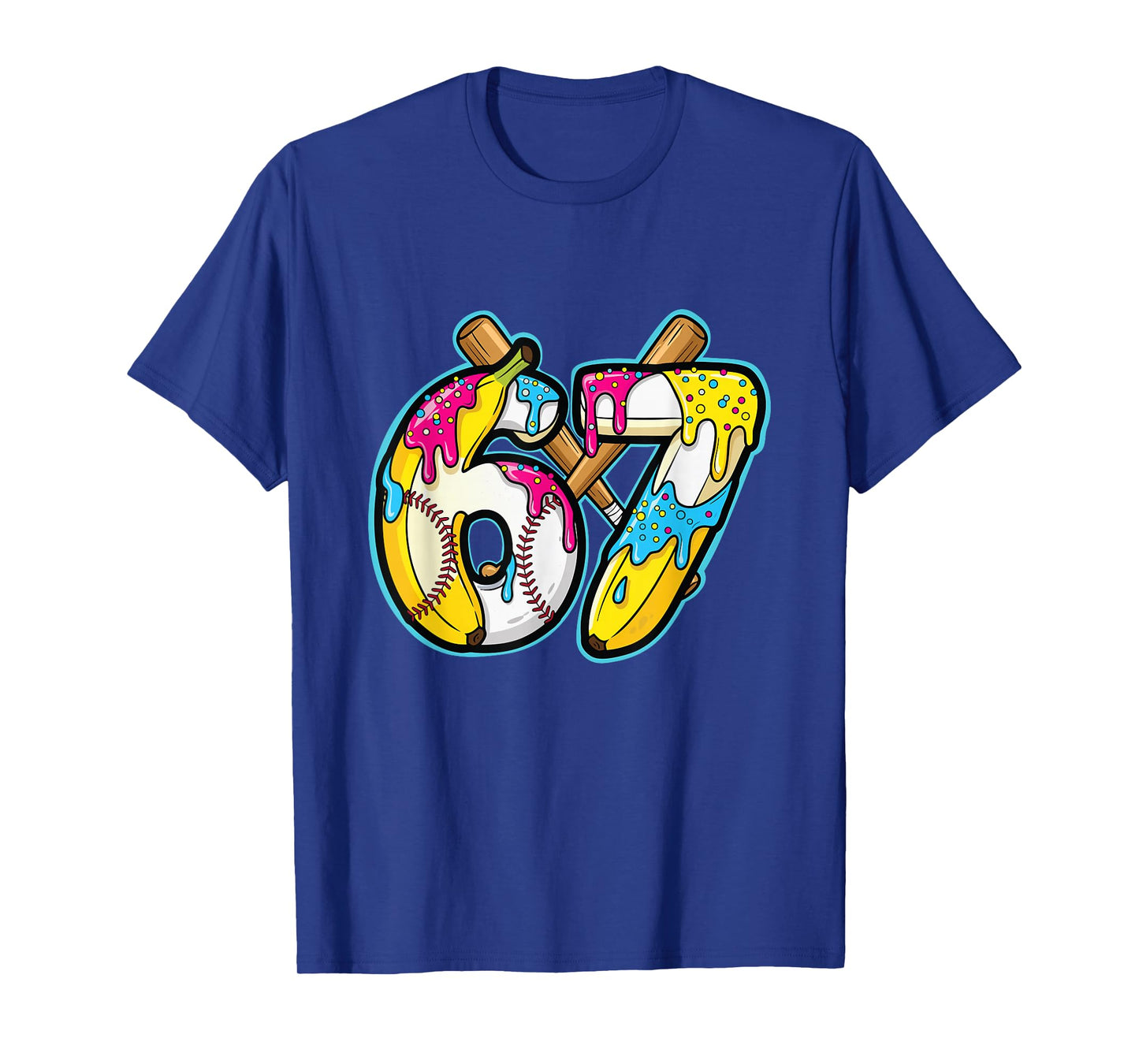 Funny Banana 67 Ice Cream Drip Meme Six Seven Gen Alpha Art T-Shirt