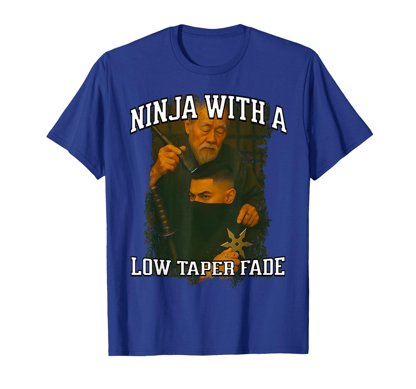 Ninja With A Low Taper Fade Ironic Meme Sigma Brainrot Quote T-Shirt