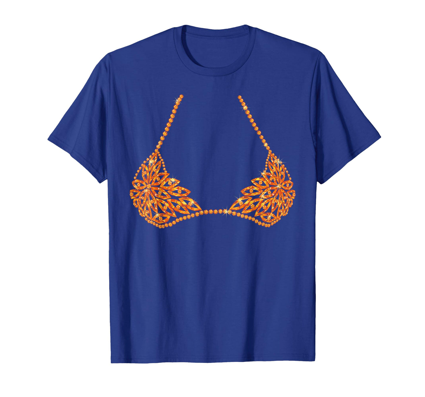 Halloween Orange Bra Design Costume Show Girls Cat Lover T-Shirt