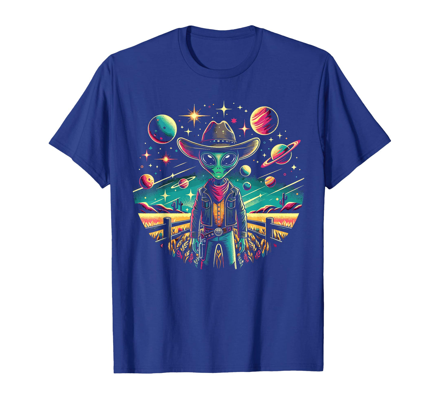 Alien Lover Flying Saucer UFO Extraterrestrial Cowboy T-Shirt