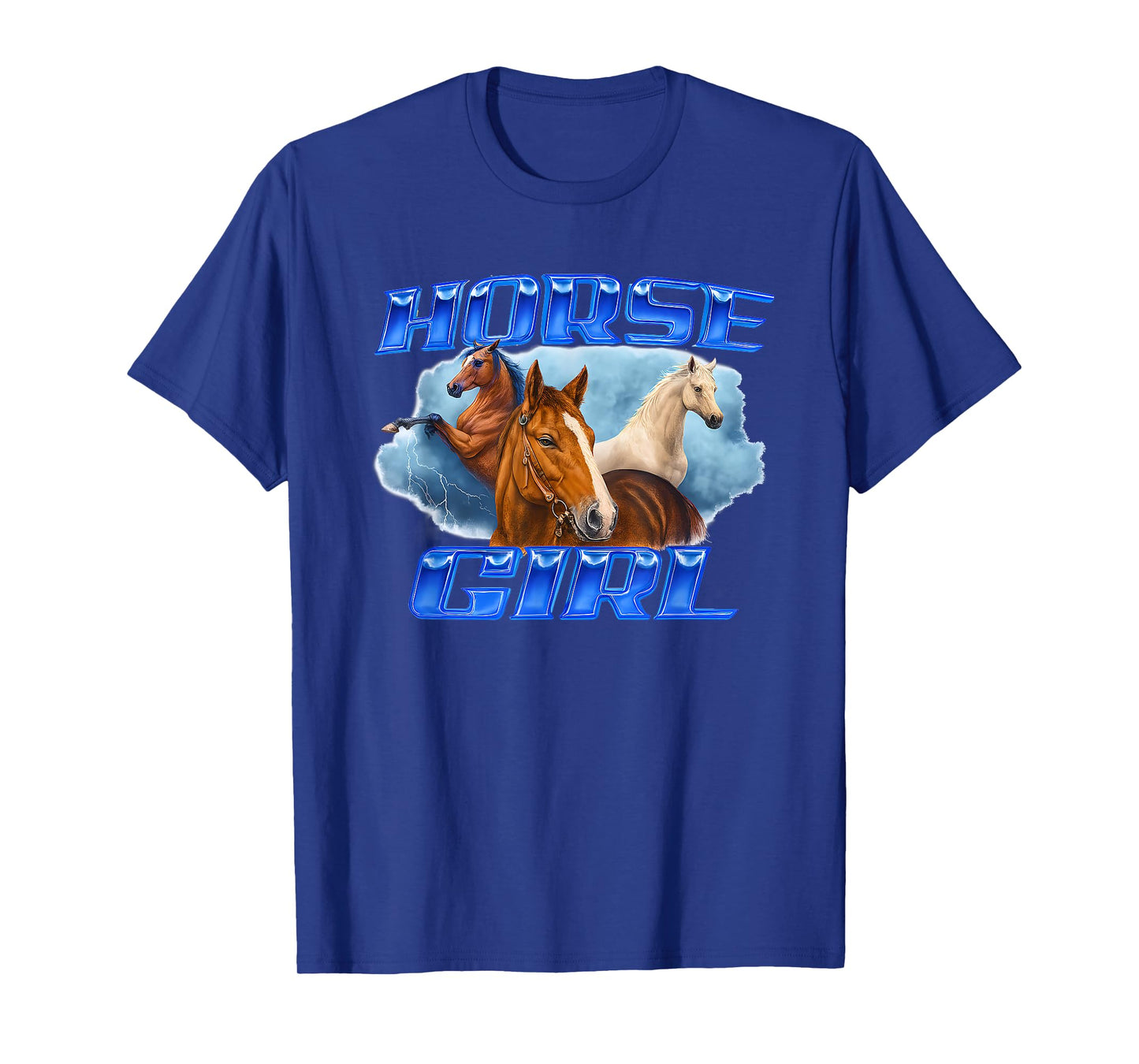 Horse Girl Lightning Funny for Men Women T-Shirt