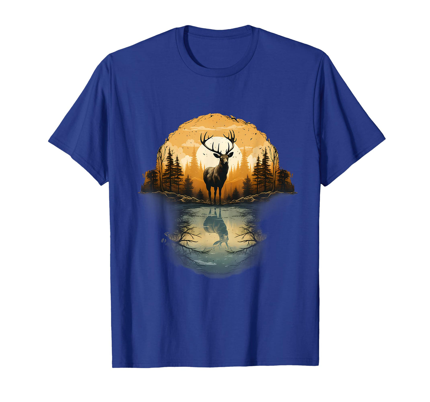 Deer Landscape Artwork Motif Animal Lovers Nature Wildlife T-Shirt