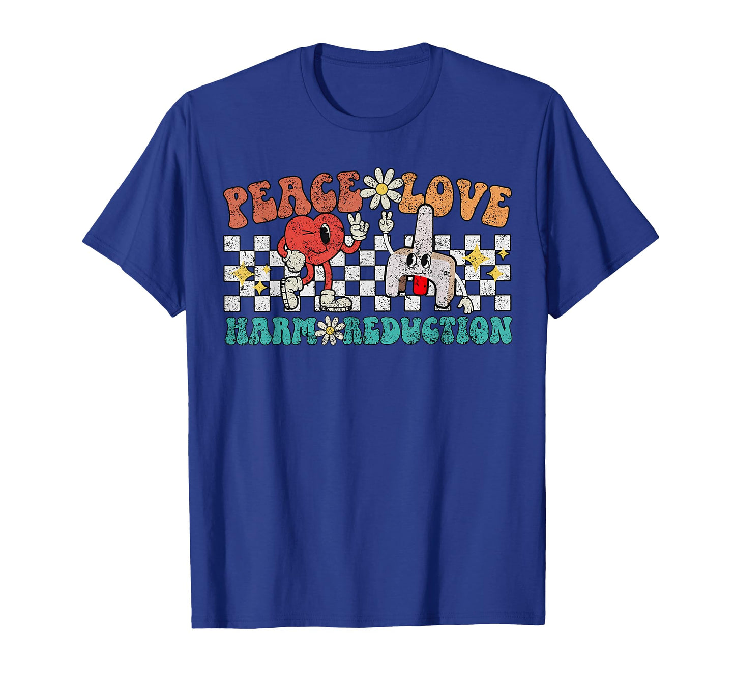Retro Peace Love Harm Reduction Overdose Awareness Nurse T-Shirt