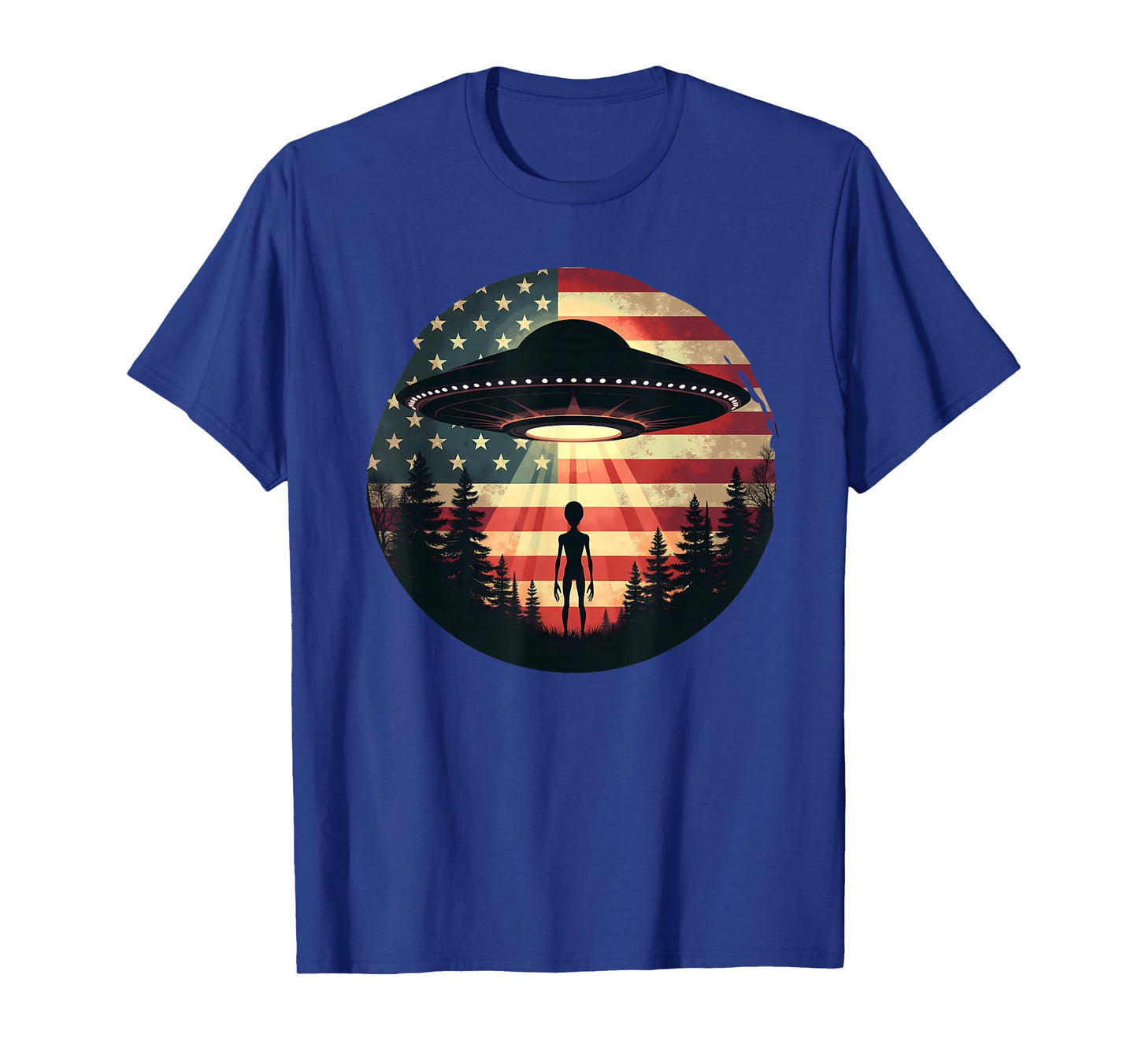 Alien/Extraterrestrial UFO American Fl Sci-Fi Patriotic T-Shirt