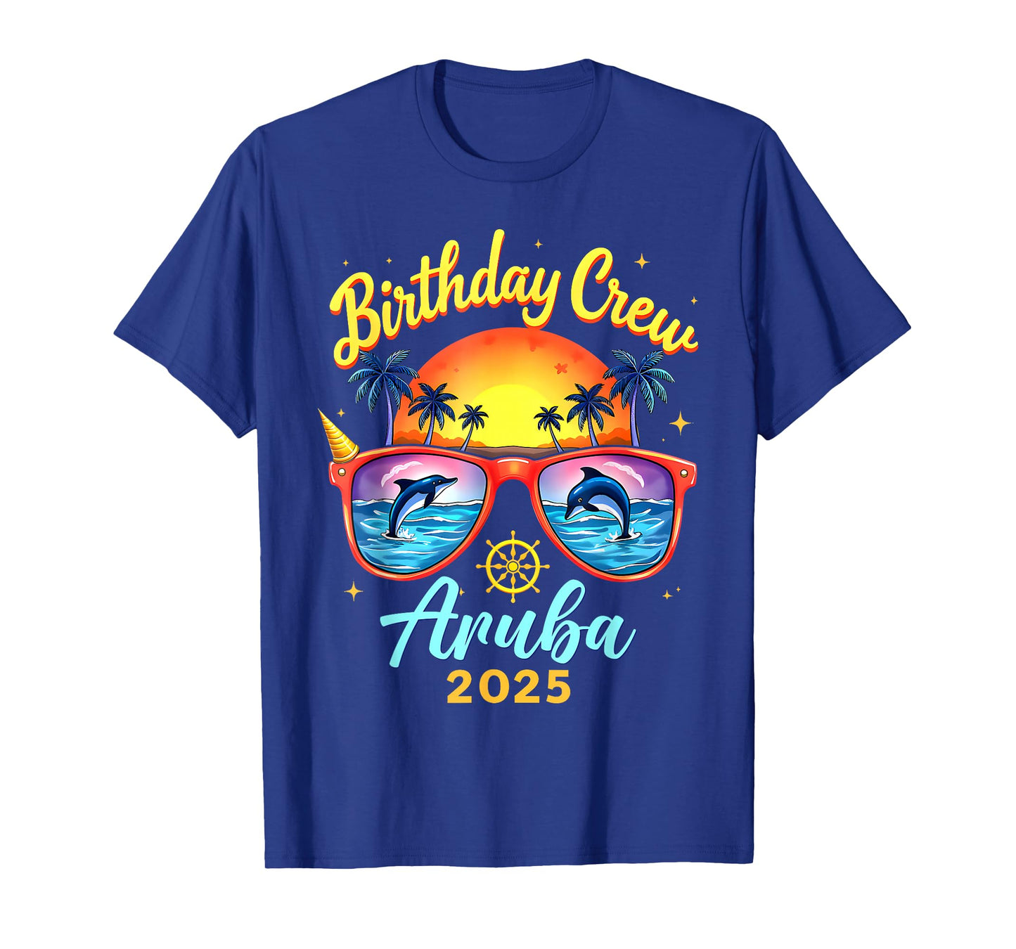 Birthday Crew Vacation Aruba 2025 Party Matching Cruise T-Shirt