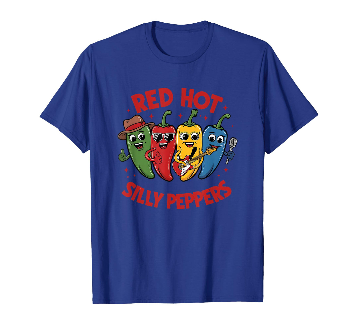 Red Hot Silly Peppers Fun Cartoon T-Shirt