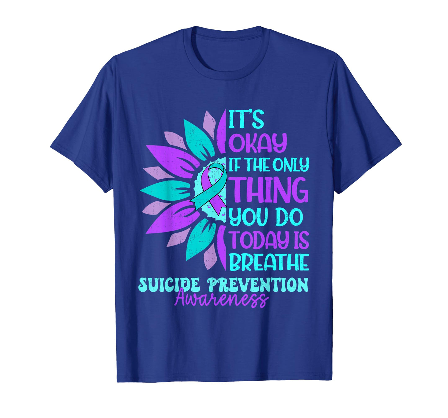 Vintage Sunflower Suicide Prevention Awareness Men Women T-Shirt