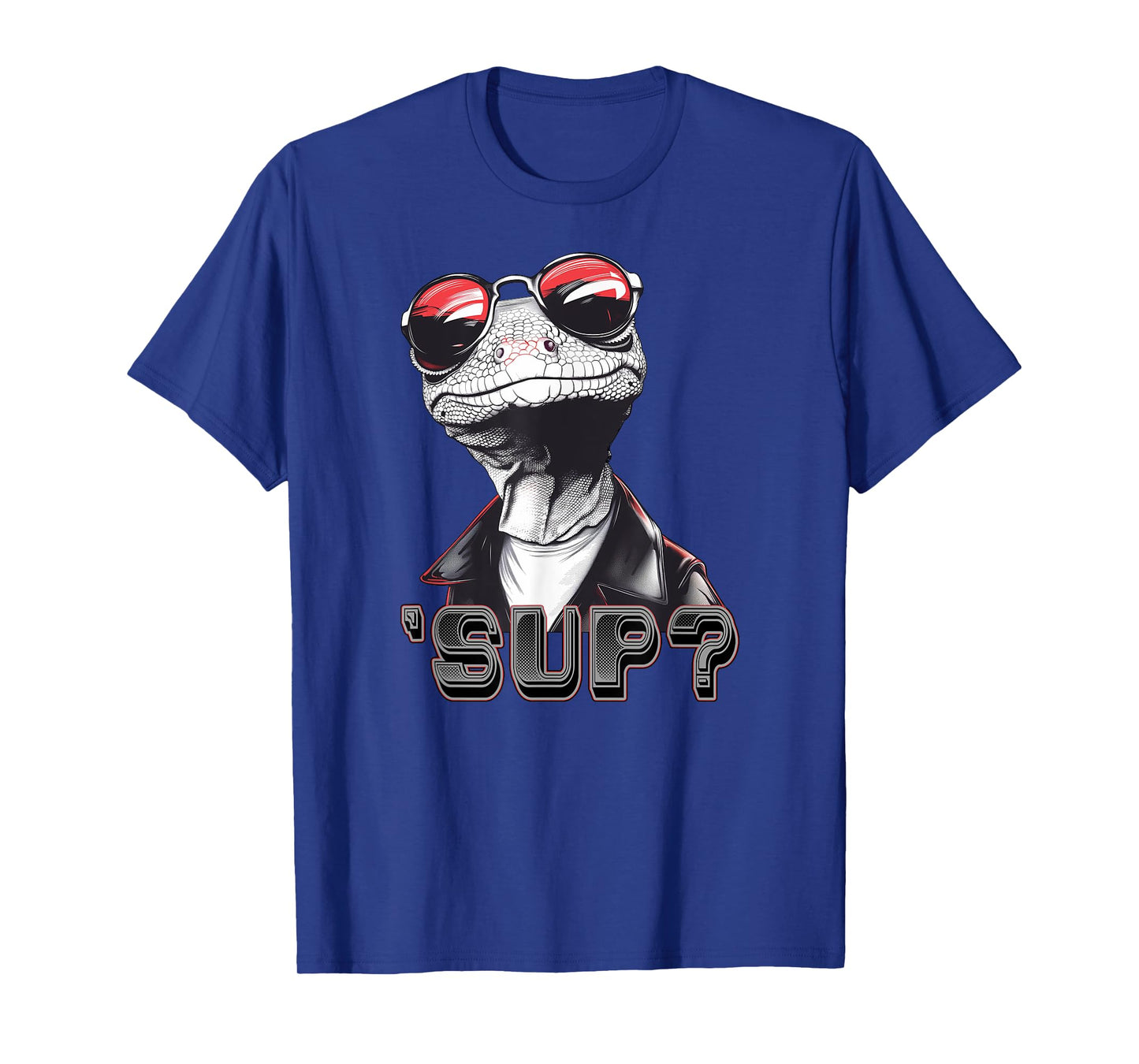 Cool Lizard Wearing Shades and Leather Jacket Asking 'Sup? T-Shirt