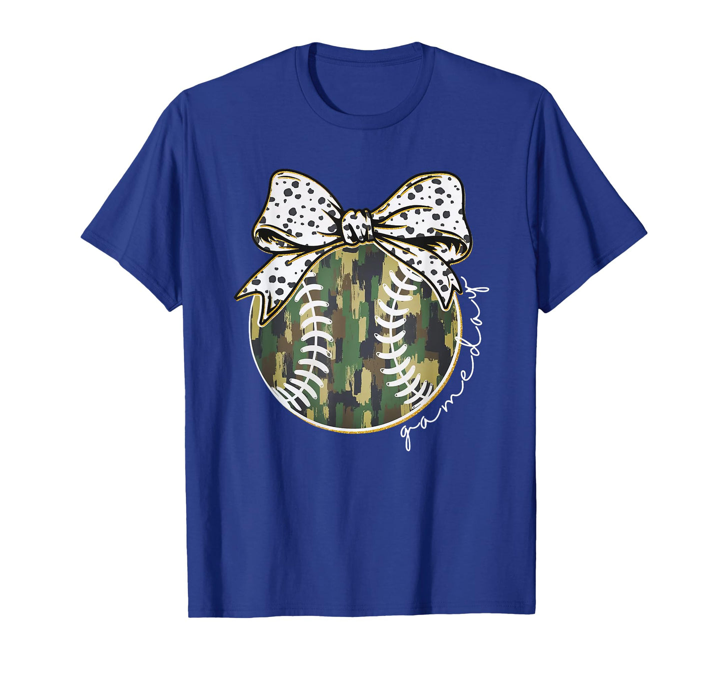 Camouflage Baseball Coquette Game Day Baseball Mama Women T-Shirt