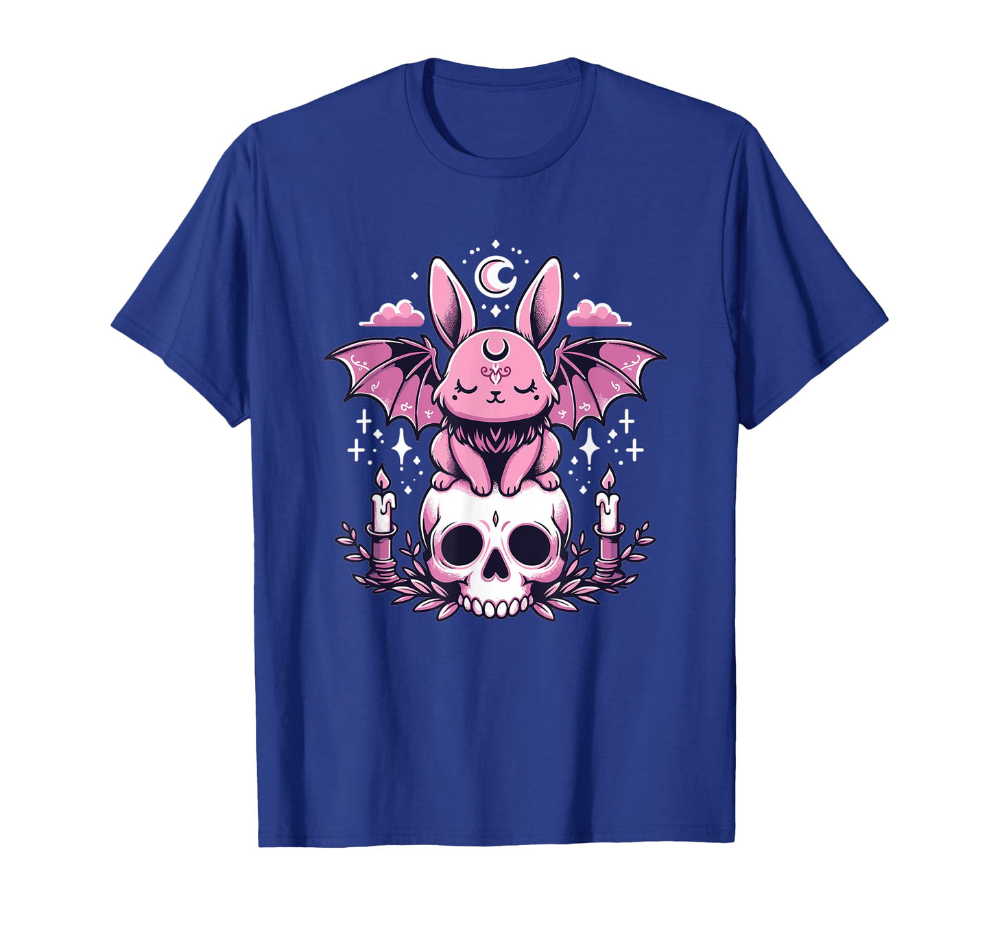 Kawaii Pastel Goth Cute Creepy Bunny Bat Skeleton T-Shirt