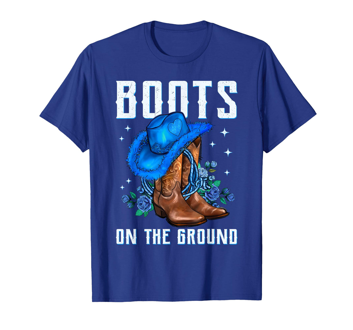Boots On The Ground Cowboy Hat Rodeo Boots Girls T-Shirt