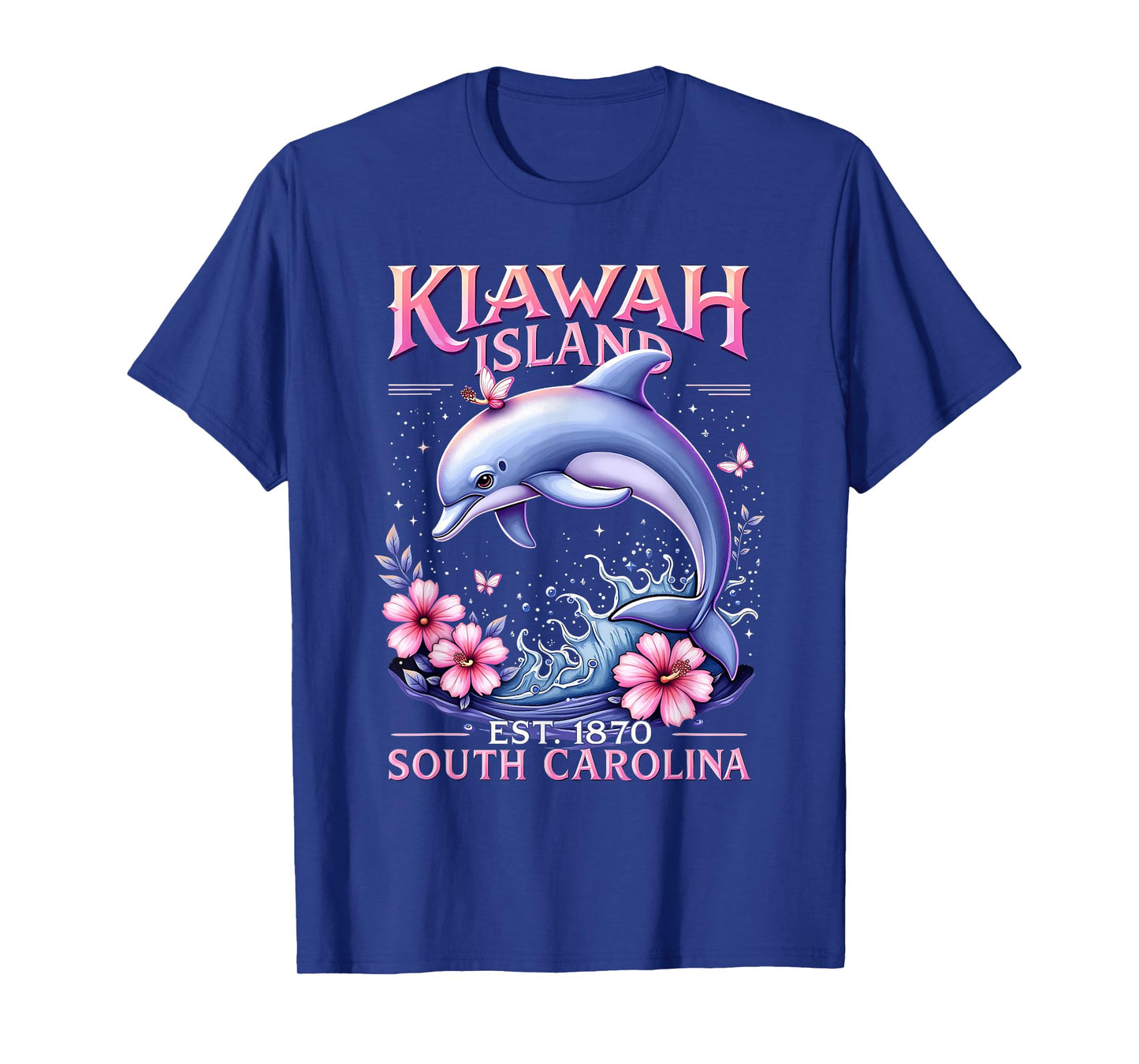 BEACH SOUVENIR KIAWAH ISLAND SC DOLPHIN LOVER COLORFUL T-Shirt