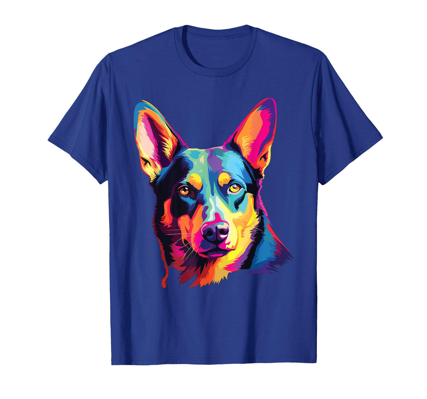 Watercolor Colorful Australian Kelpie Dog T-Shirt for Men Women Kids