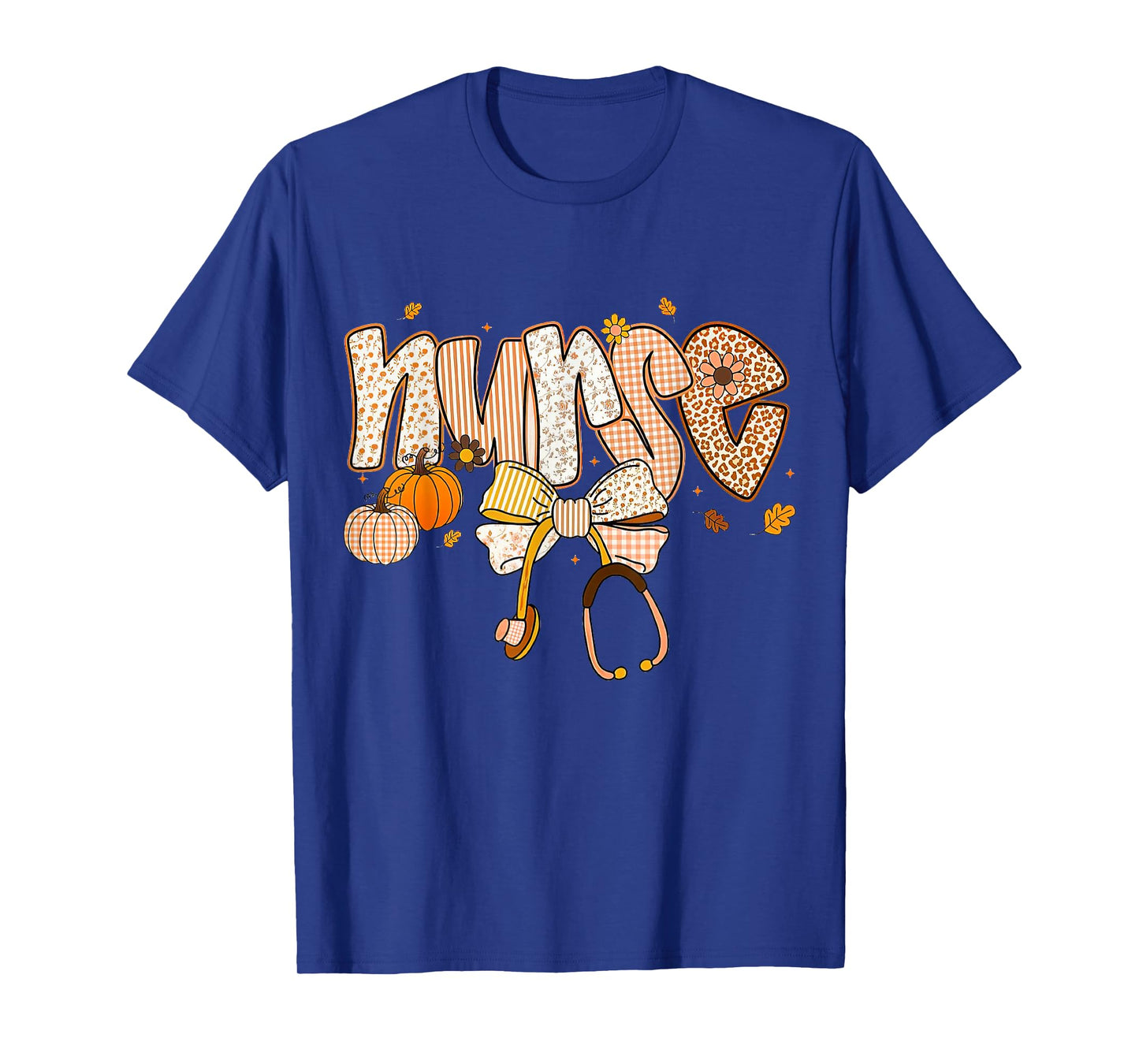 Retro Pumpkin Nurse Life Stethoscope Fall Autumn Nurse T-Shirt