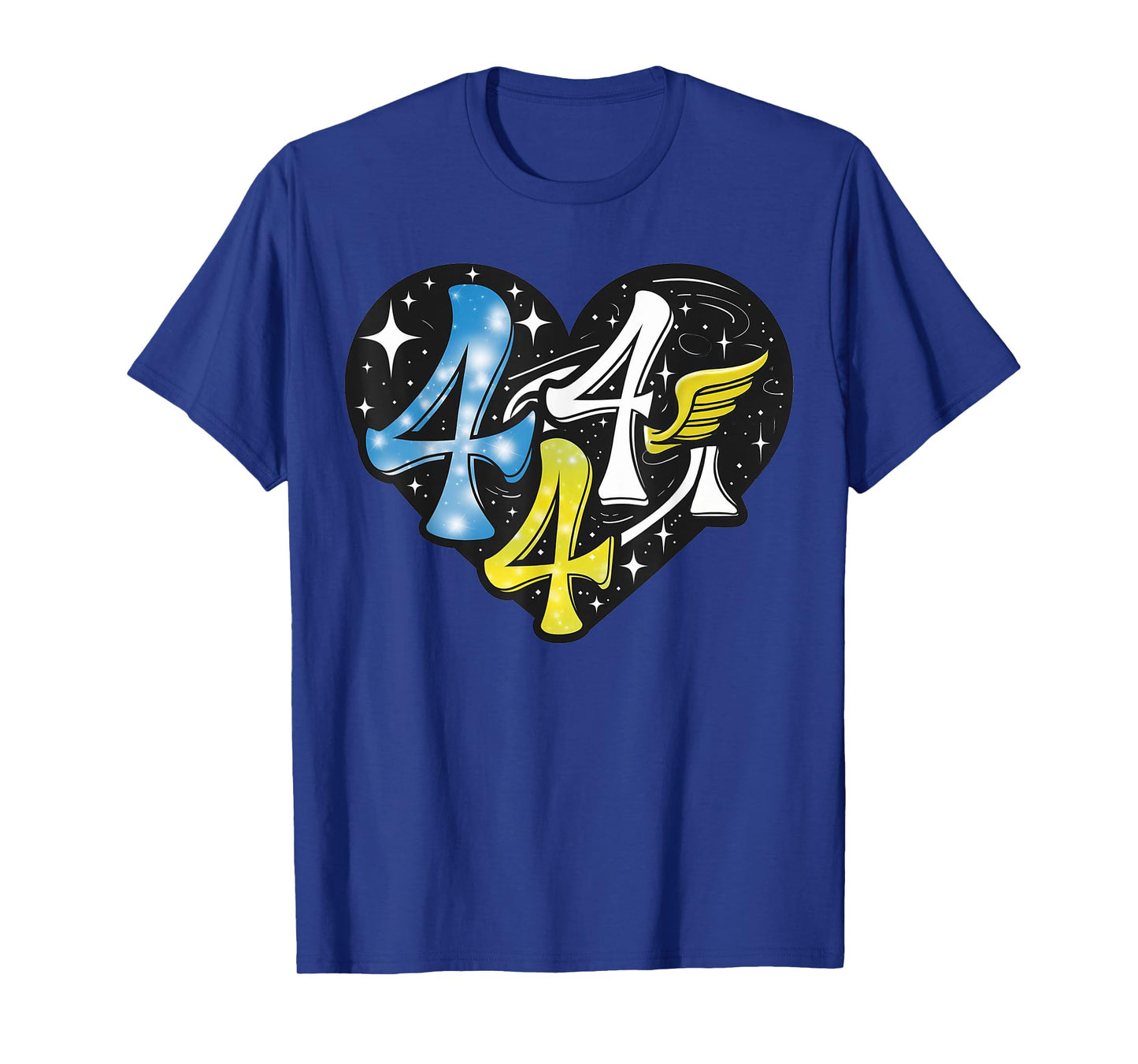 444 Angel Number Numerology Spirit Heart And Wings Of Angel T-Shirt