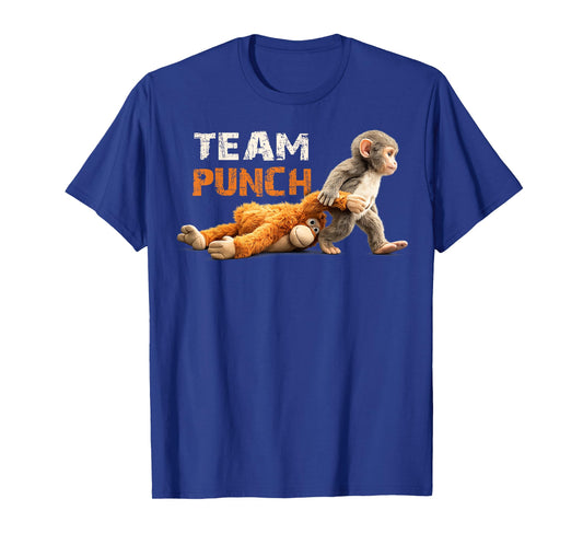 Baby Monkey Punch Team Punch Cute Animal Lover T-Shirt - T-Shirt | Royal