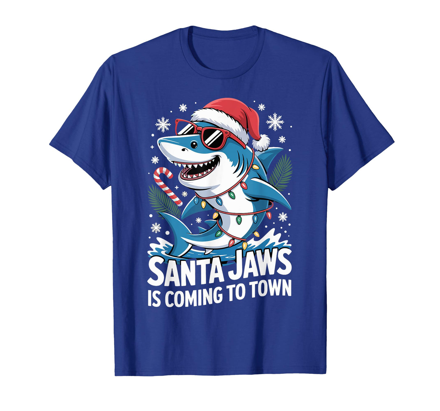 Summer Santa Jaws Vacation Christmas in July Shark T-Shirt