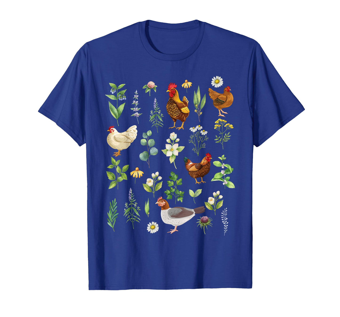 Wildflower Chicken Garden Farm Animal Lover Floral Farmer T-Shirt
