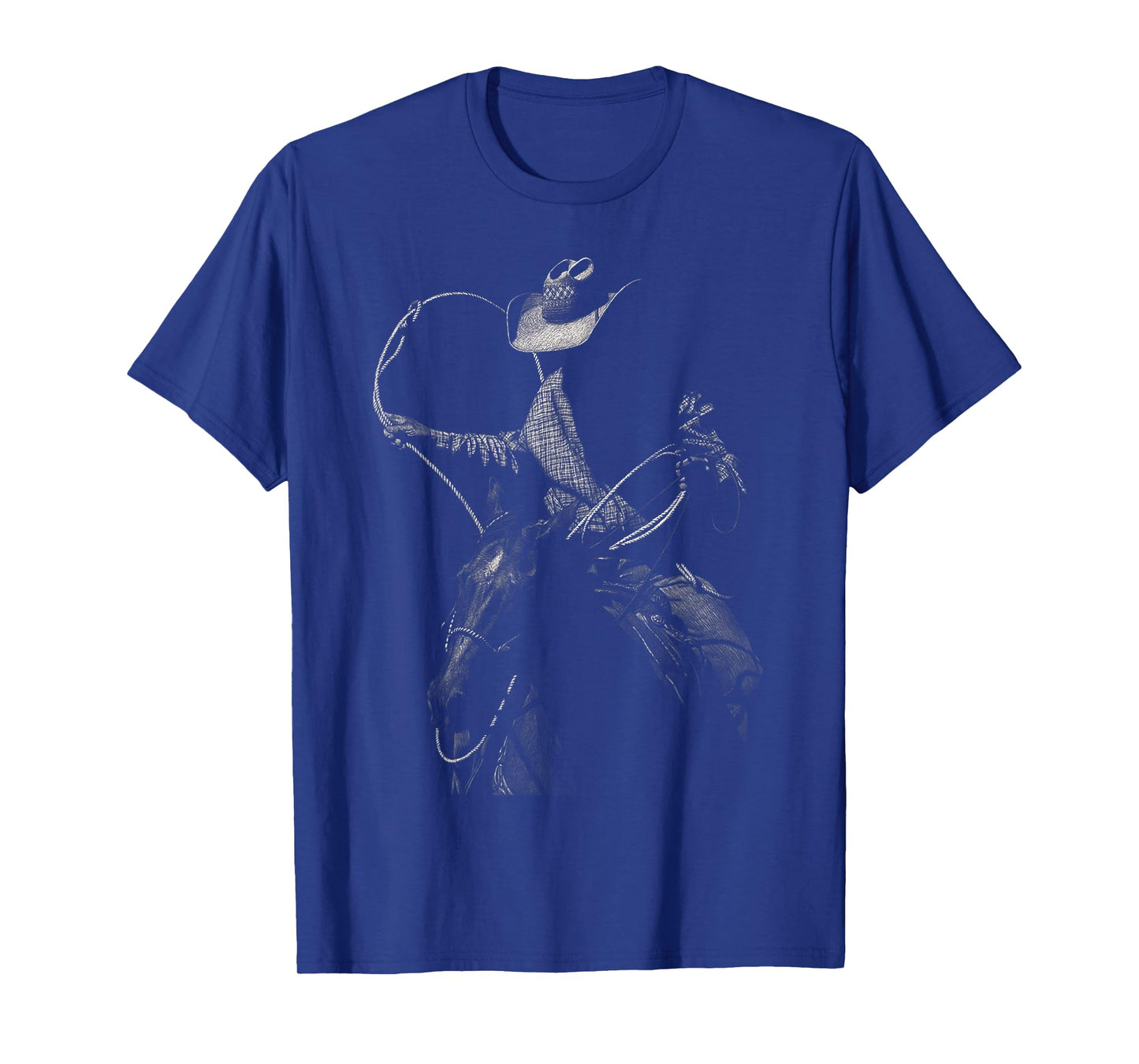 Rodeo Cowboy Dark Western Horse Art Vintage T-Shirt