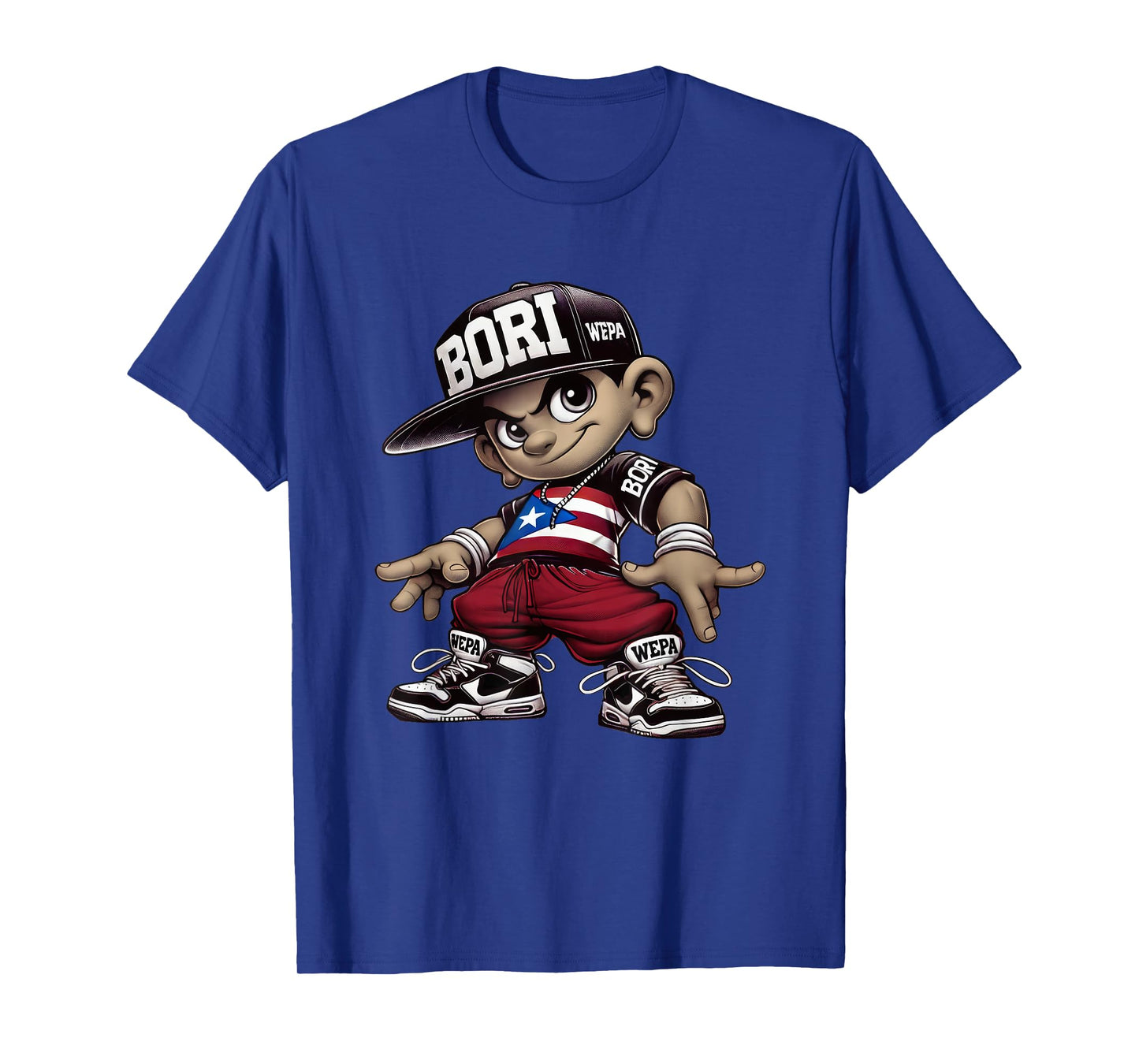Bori Kid Puerto Rican Flag Boricua Attitude Cute Hip Hop Fun T-Shirt