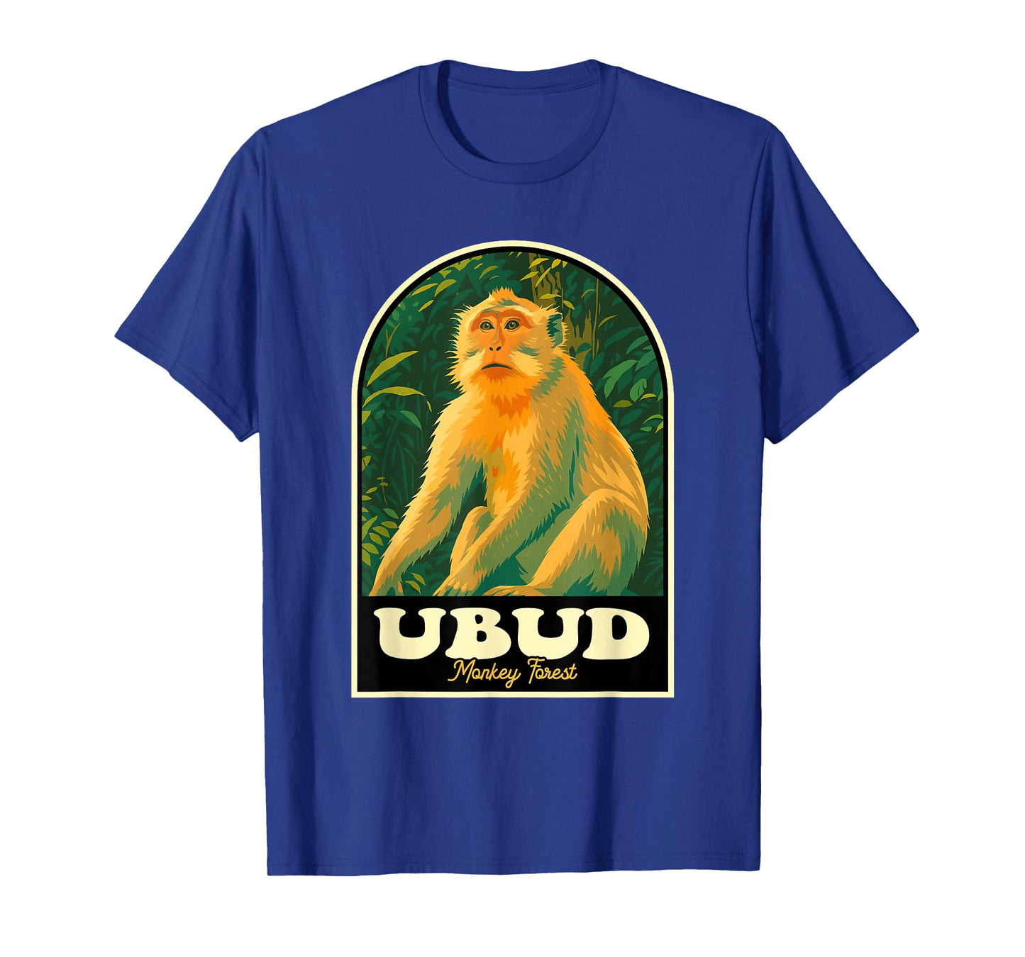 Ubud Monkey Forest Bali Vintage Travel Poster Wildlife Desig T-Shirt
