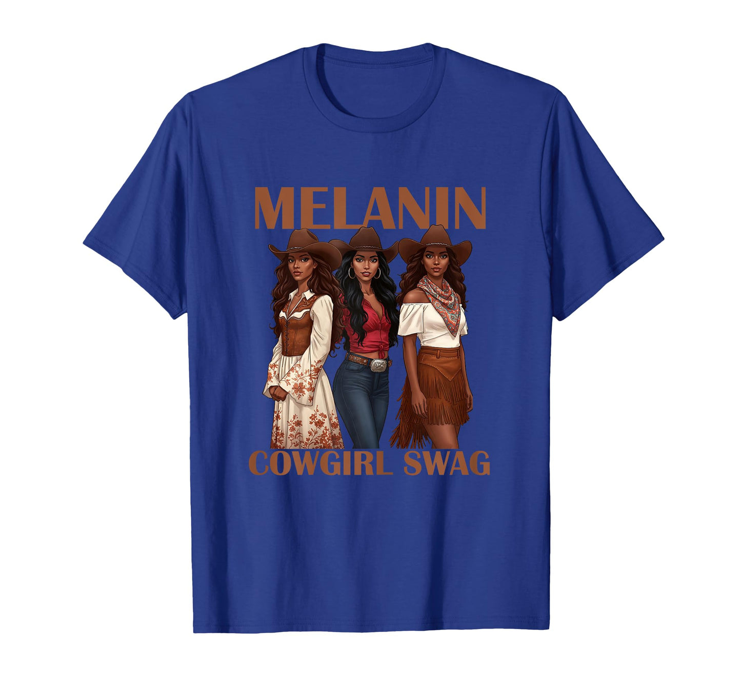 Let's Go Girls Retro Western Country Melanin Cowgirl Swag T-Shirt