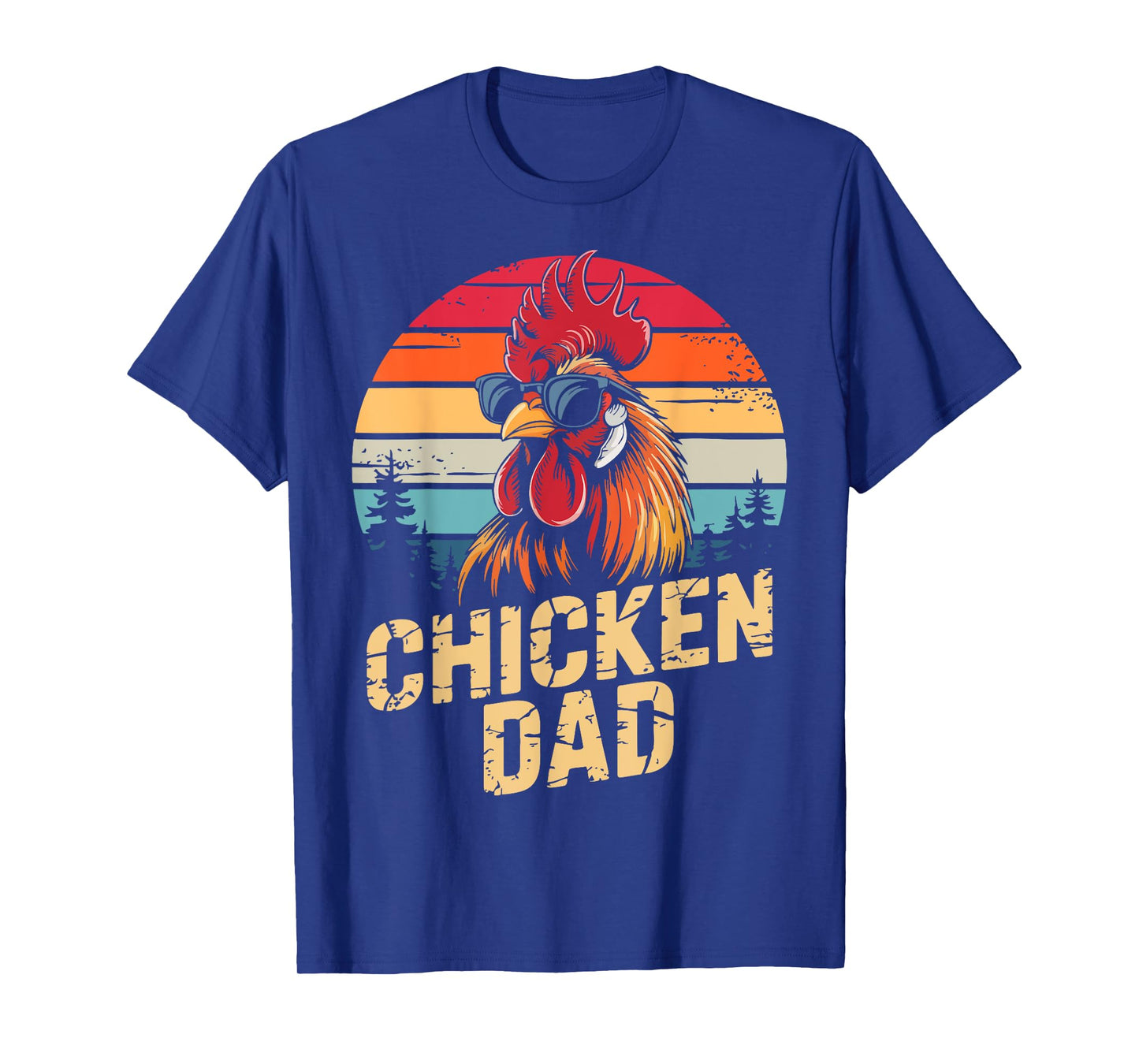 Men Chicken Dad Vintage Poultry Farmer Daddy Fathers Day T-Shirt
