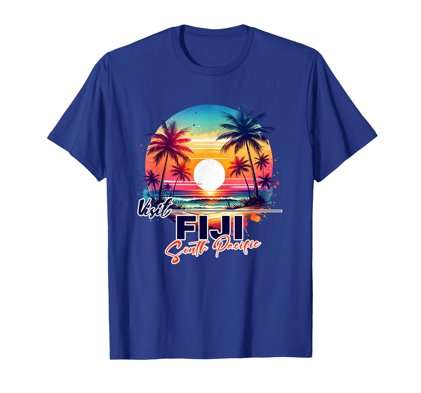 Fiji Sunset Beach Palm Tree Trip Souvenir T-Shirt