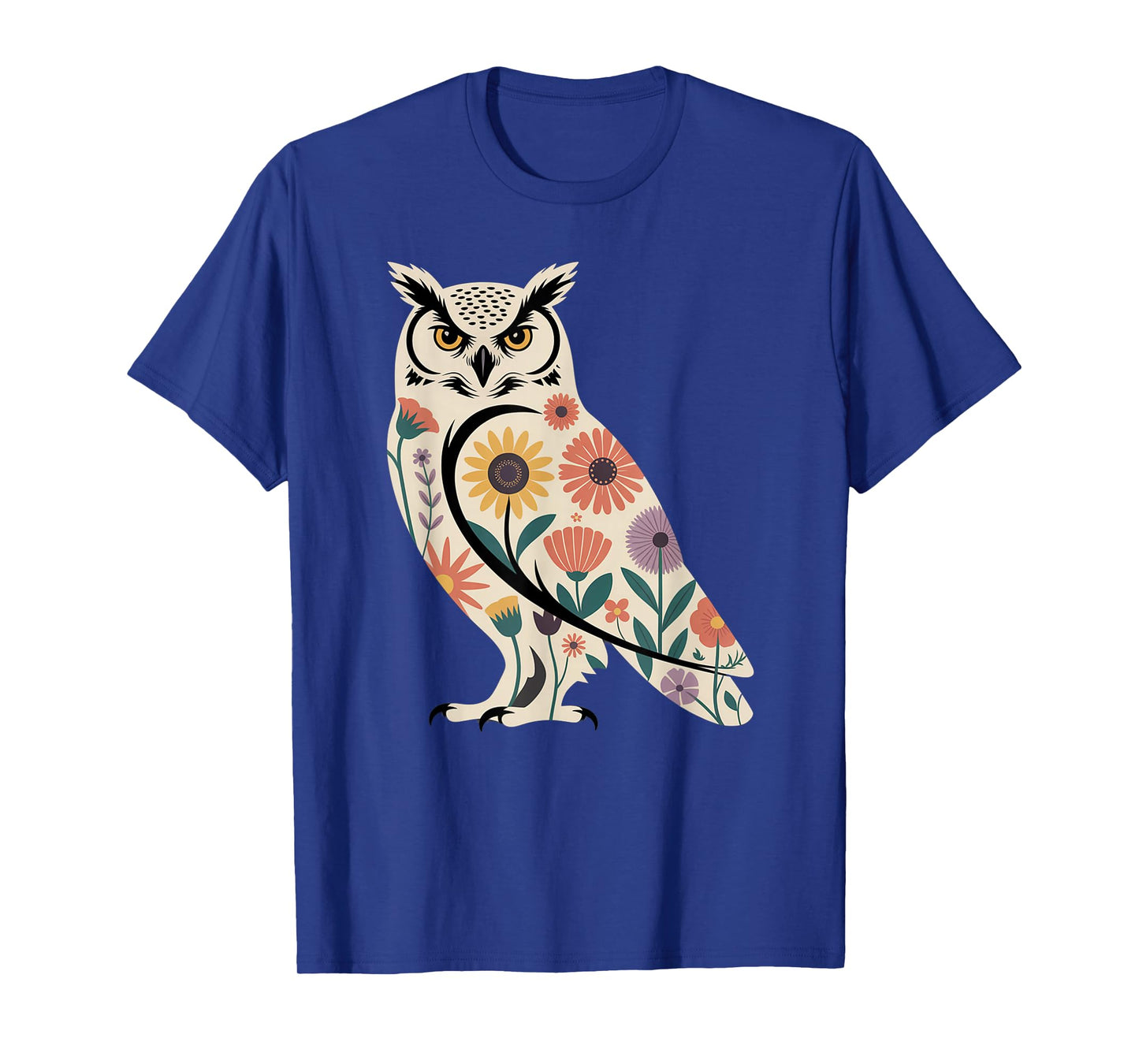 Floral Owl Bird Lover Birding Enthusiasts Men Women Kids T-Shirt