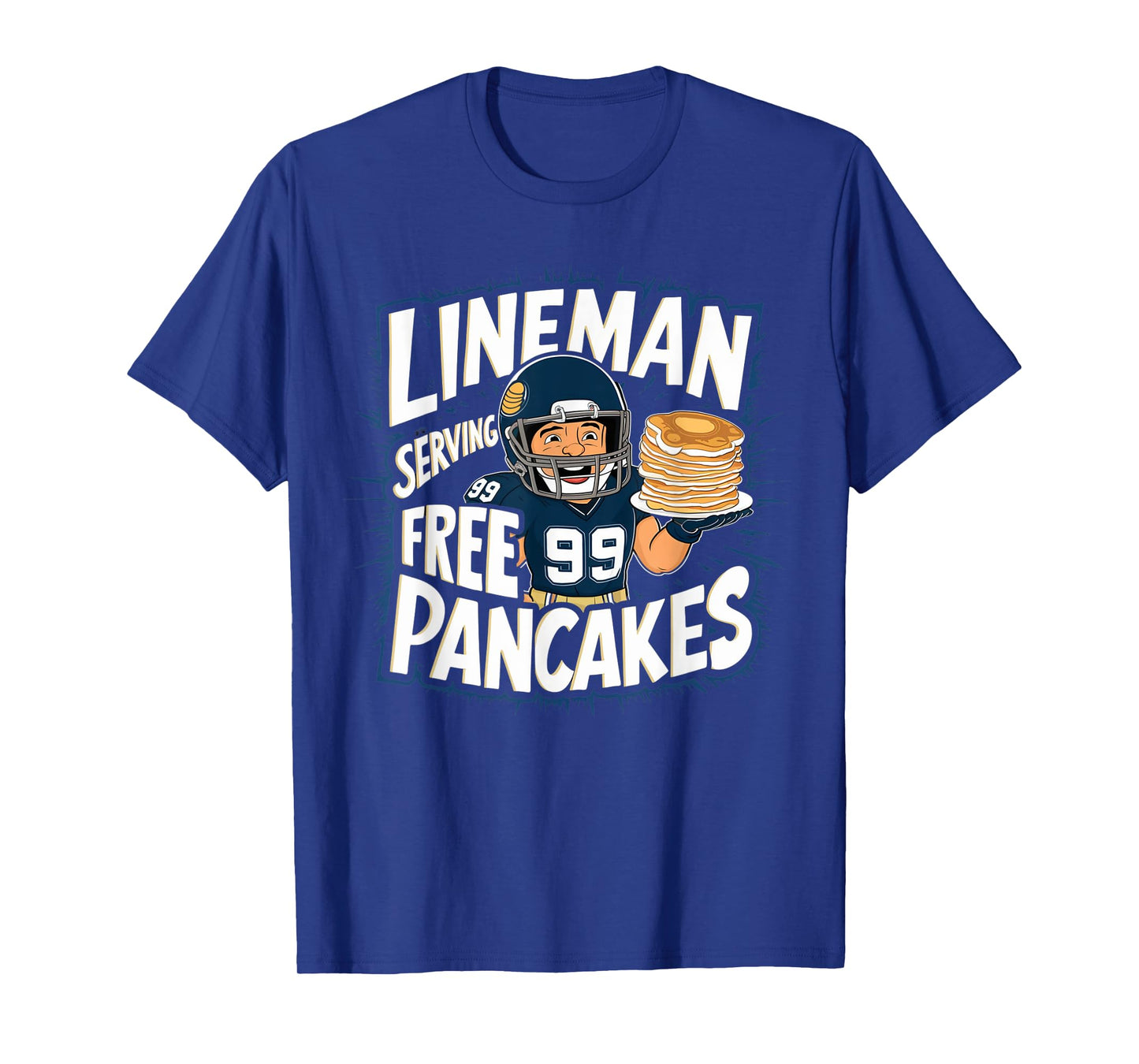 Funny Lineman Serving Pancakes Football OL DL T-Shirt