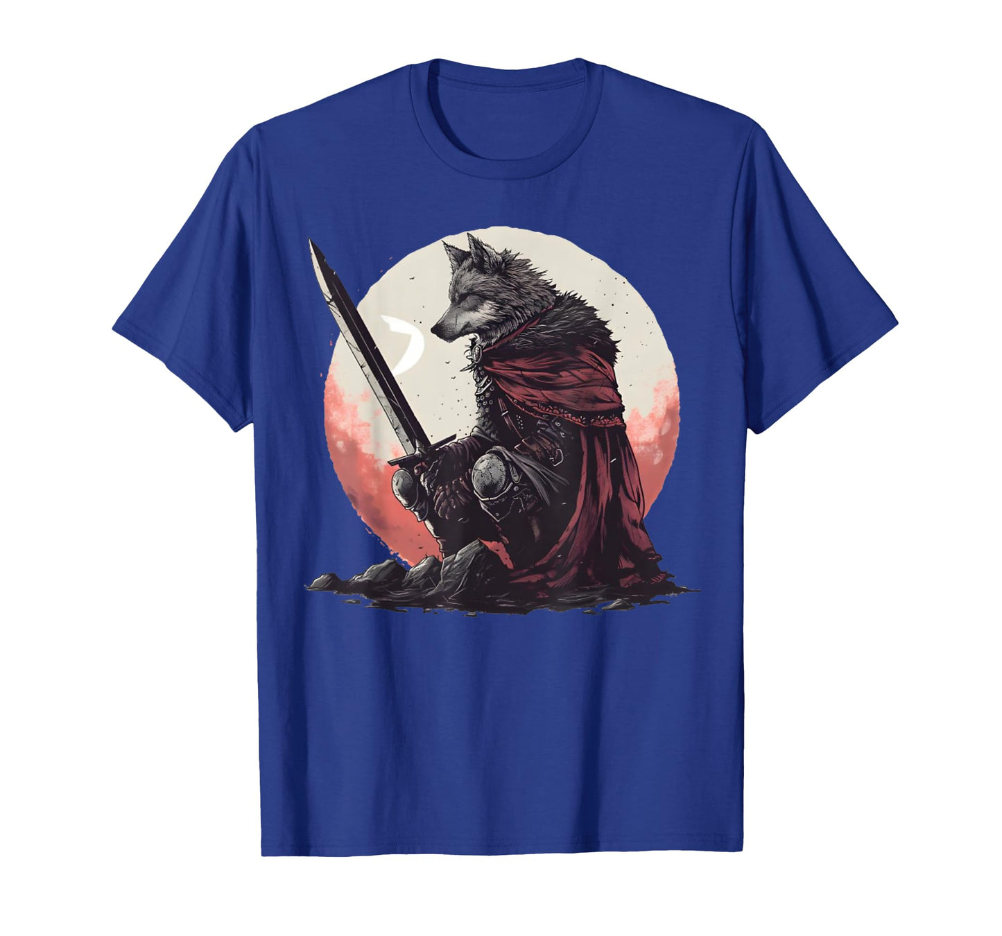 Majestic Sad Wolf Artwork - Wolf Sword T-Shirt