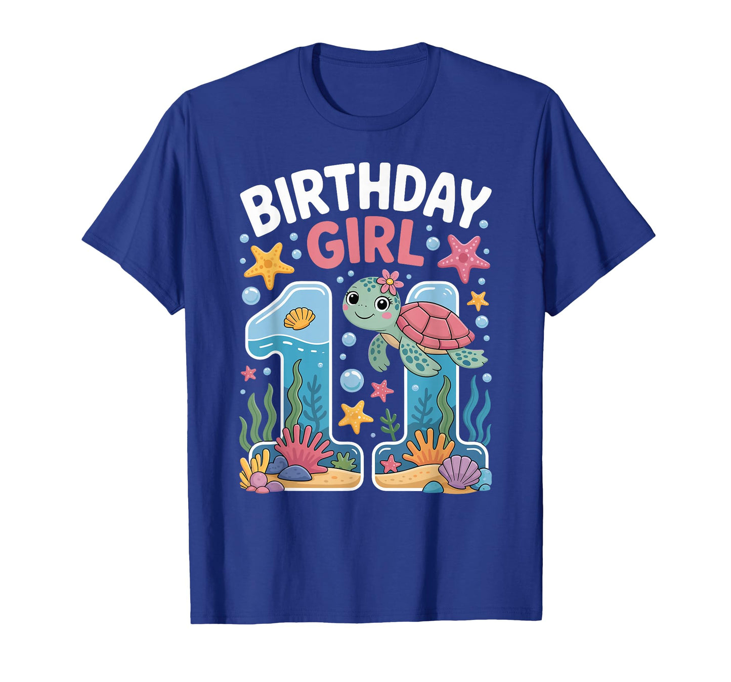 11 Year Old Birthday Girl 11th Sea Turtle Ocean T-Shirt