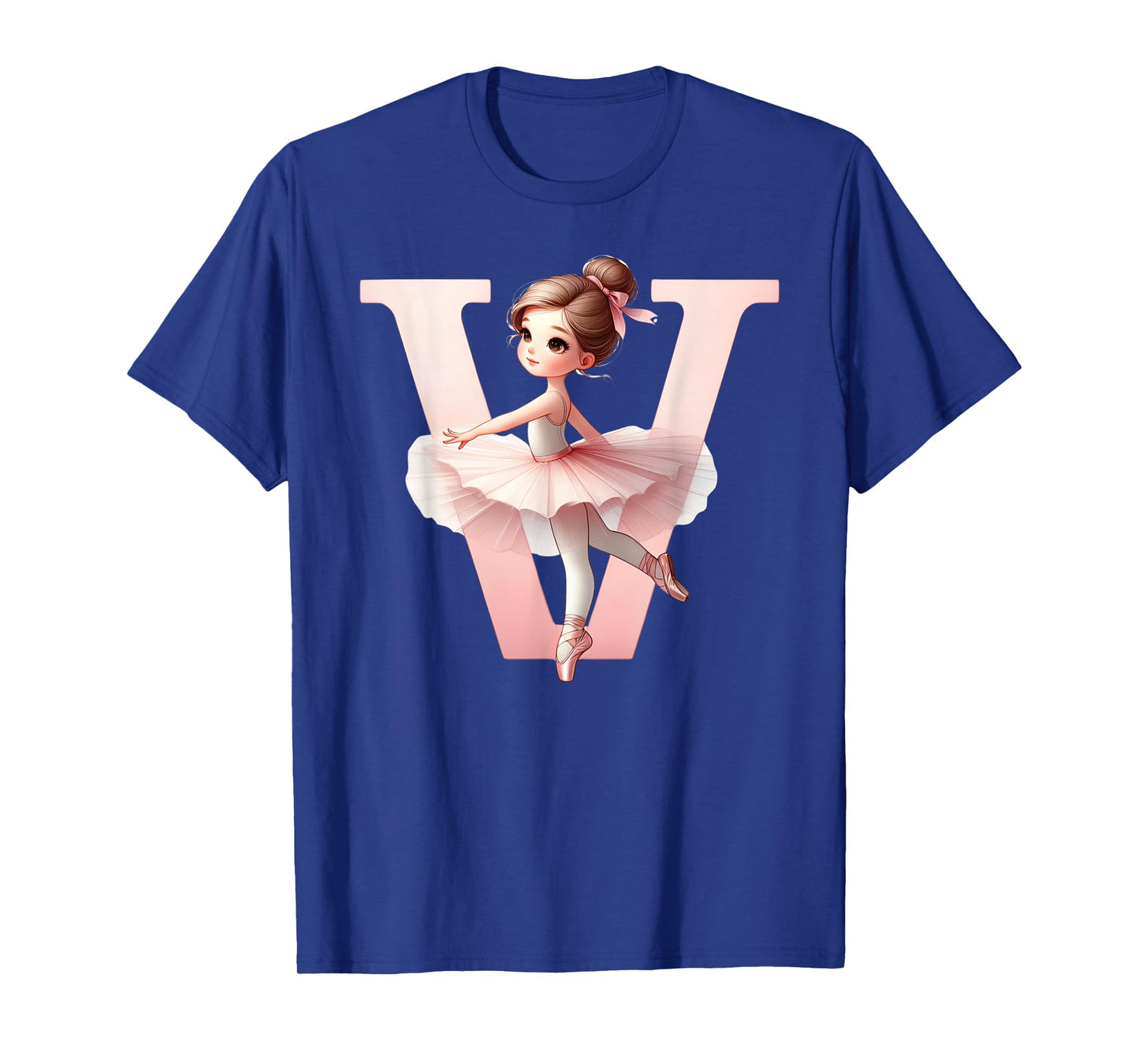 Ballerina Girl Dancing Name First Letter V Girly Tutu Ballet T-Shirt