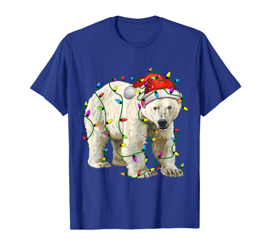 Polar Bear Santa Christmas Tree Lighting Xmas Funny T-Shirt
