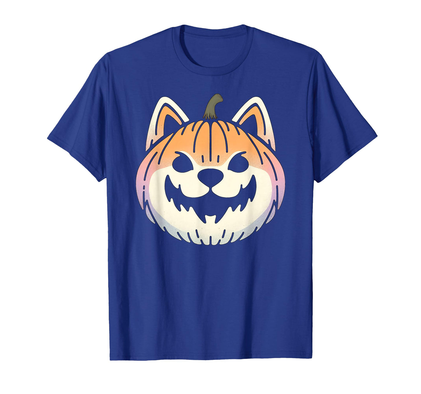 Spooky Shiba Inu Akita Dog Jack O Lantern Halloween Pumpkin T-Shirt
