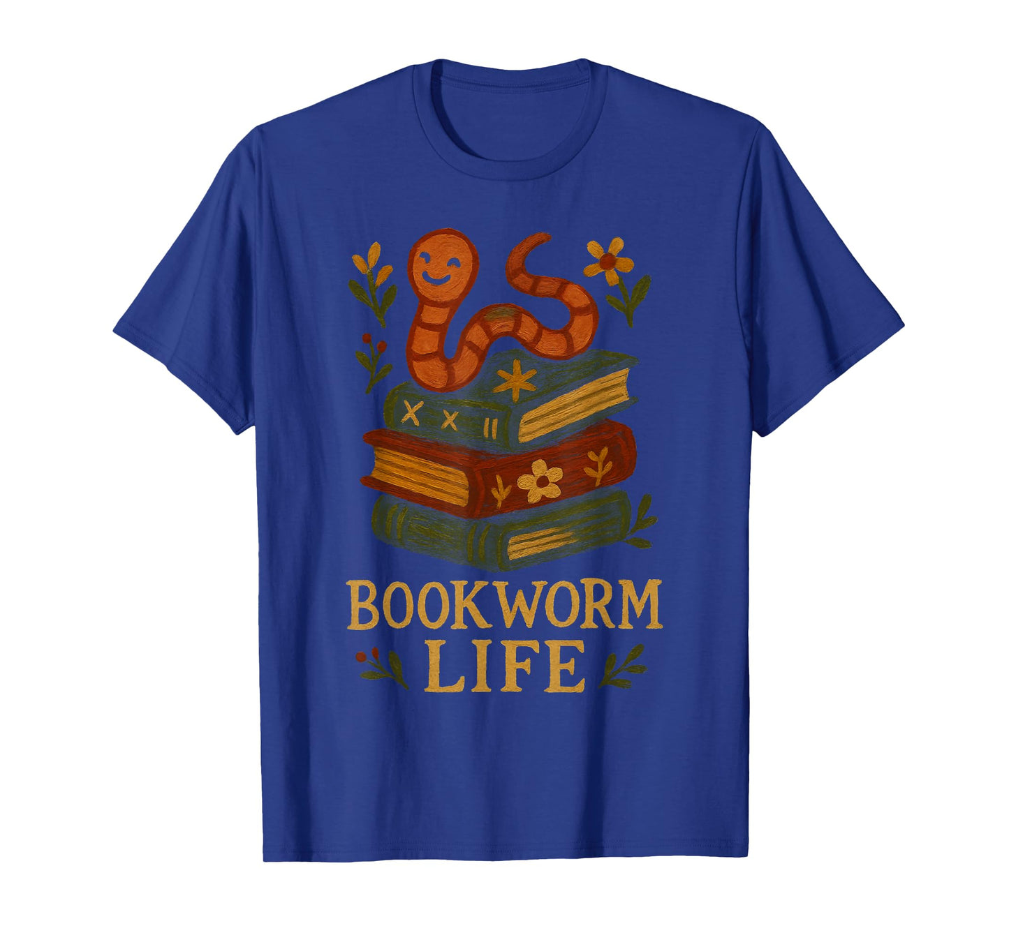 Bookworm Life Cute Worm on Books T-Shirt
