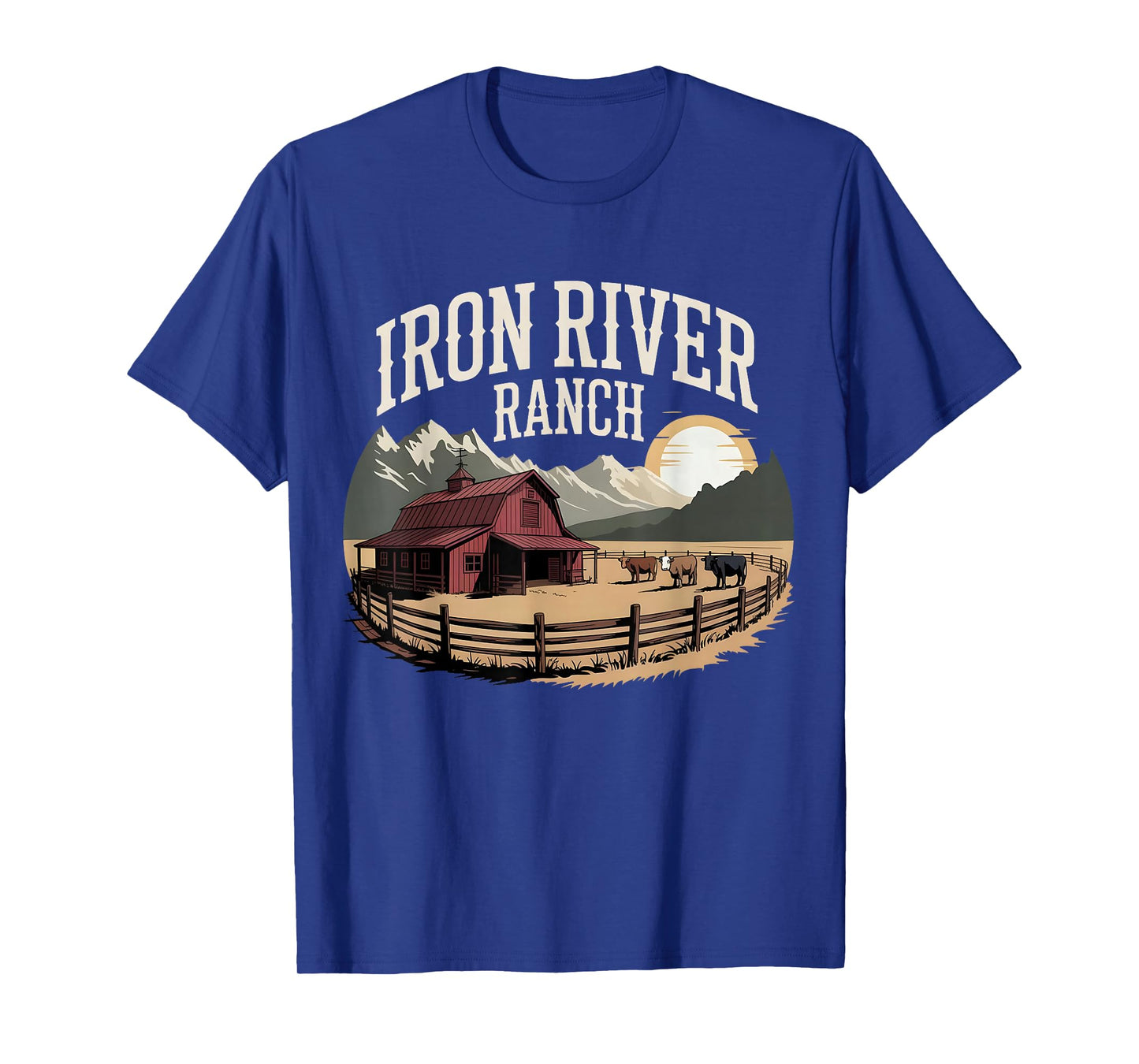Iron River Ranch Western Farm Cattle Livestock Horse Fans T-Shirt