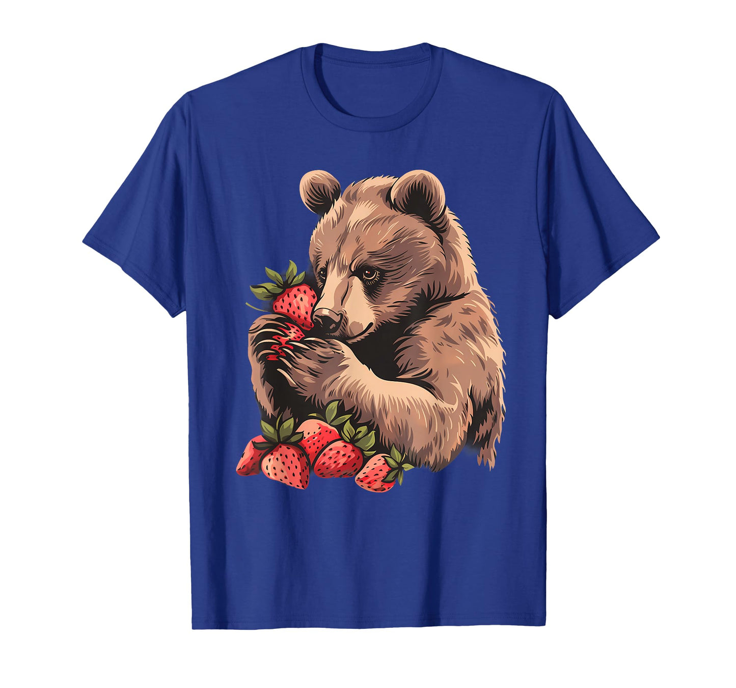 Strawberry Bear Strawberries Artwork Drawing Wildlife Motif T-Shirt