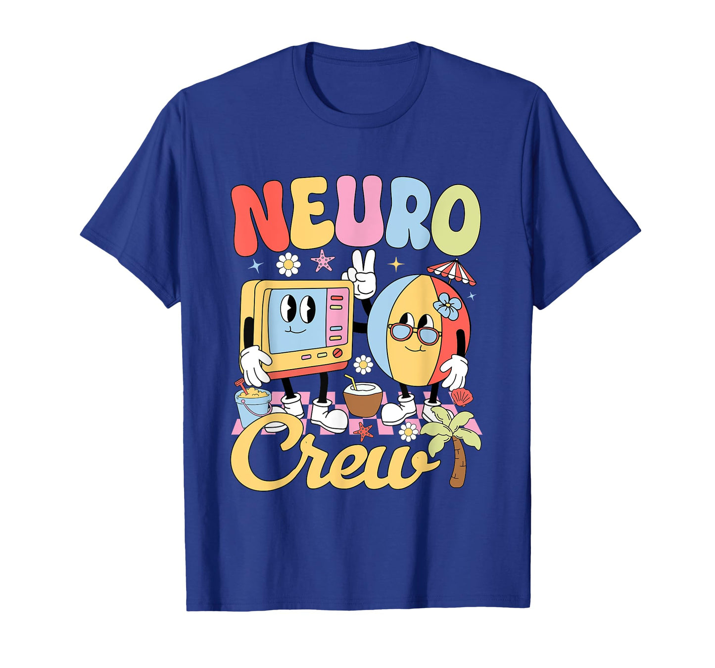 Funny Neuro Crew Summer Vibe Neurology Nurse Team T-Shirt