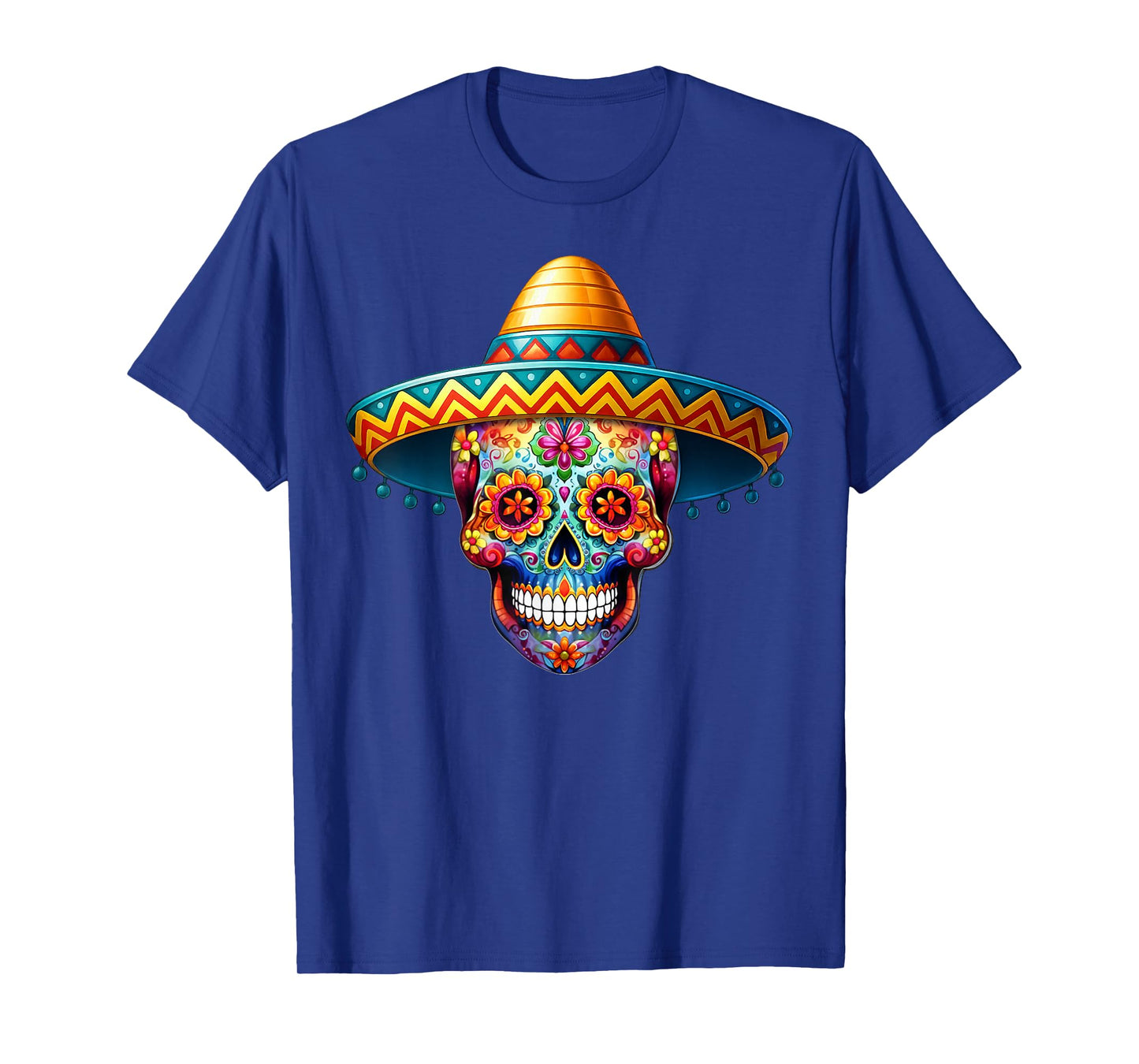 Dia De Los Muertos Sugar Skull Sombrero Day of Dead Men T-Shirt