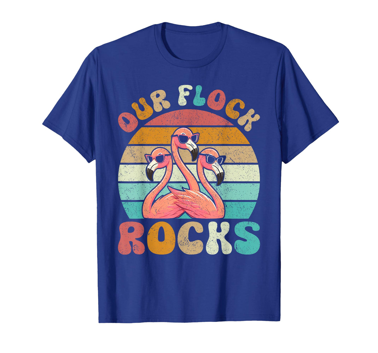 Our Flock Rocks Flamingo Matching Family Vacation T-Shirt