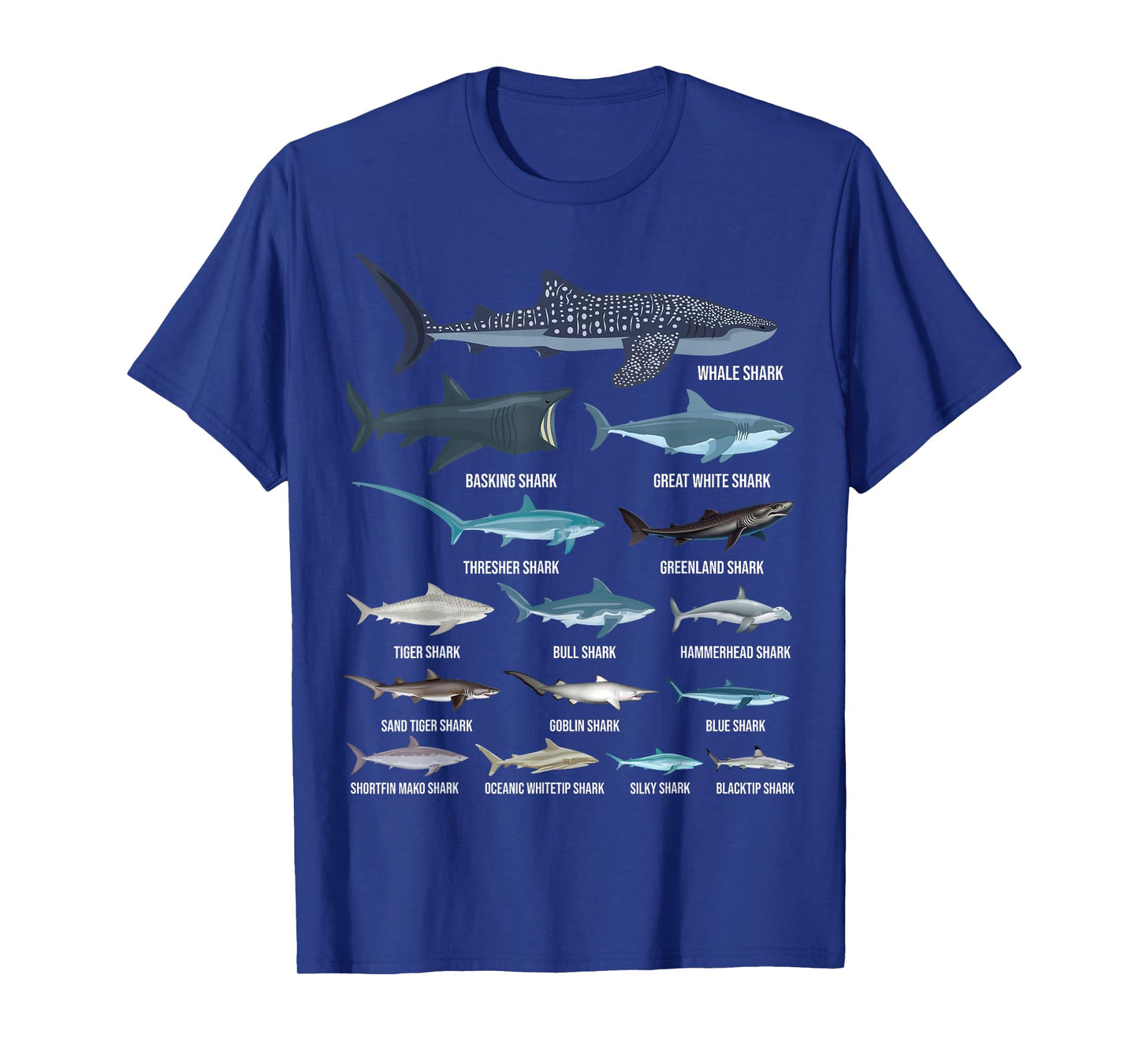 Types of Sharks Shark Identification Shark Species T-Shirt