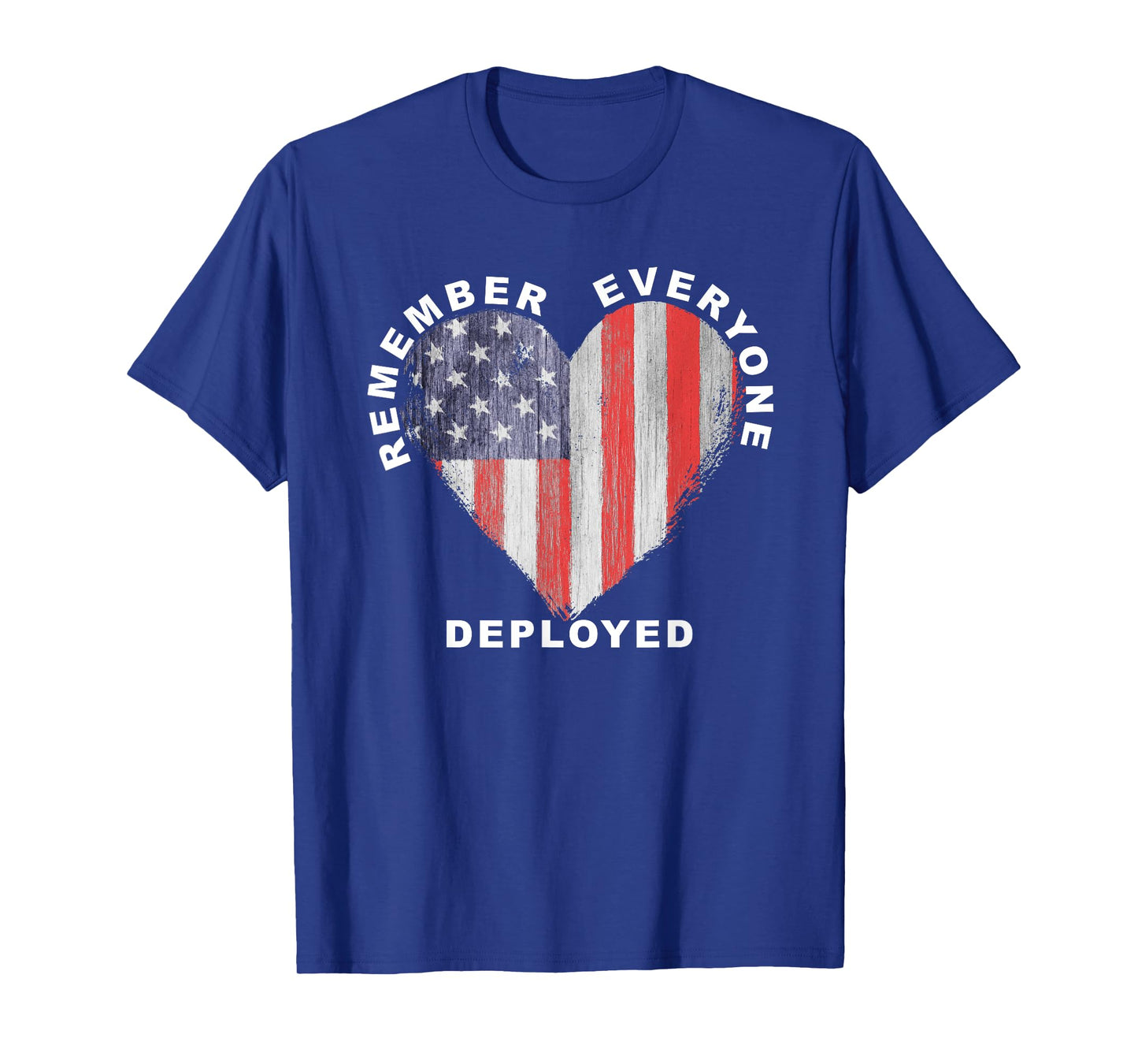 RED Friday Remember Everyone Deployed Military Heart Flag V T-Shirt