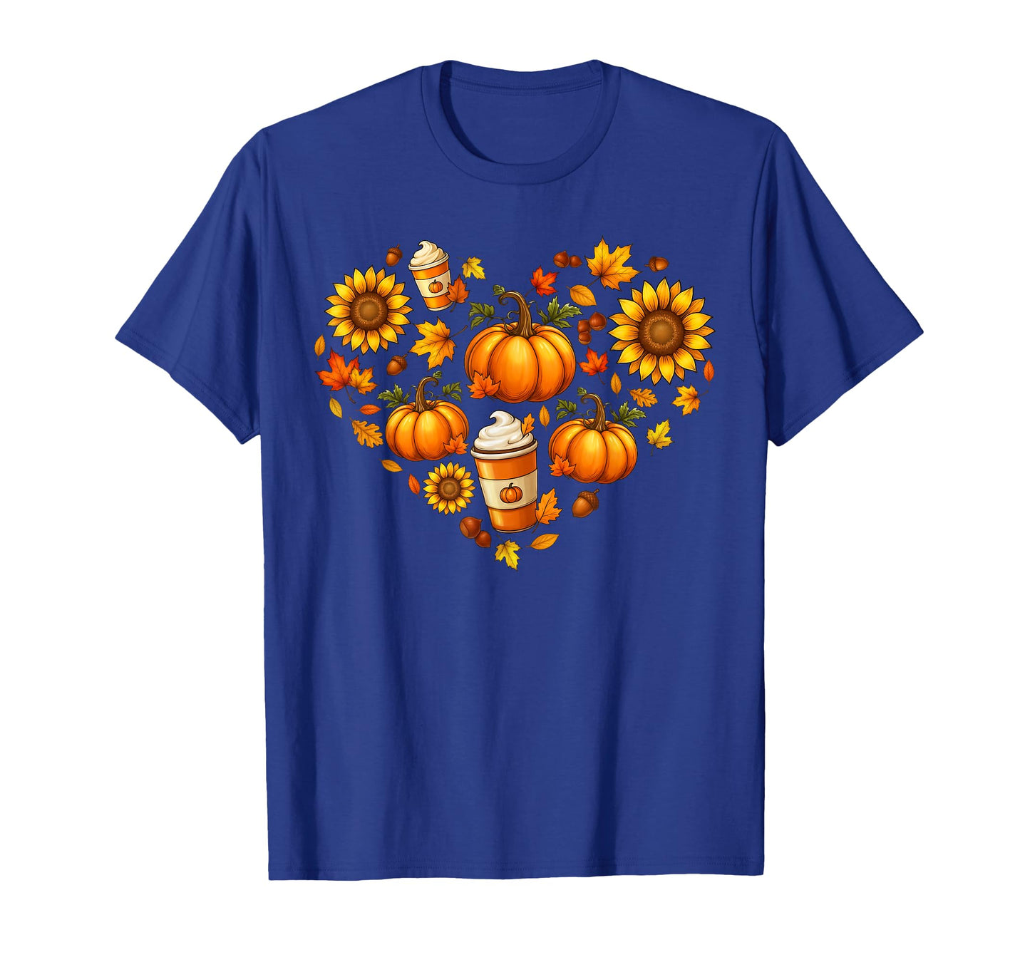 Pumpkin Maple Leaf Sunflower Heart Fall Autumn Women Men Kid T-Shirt